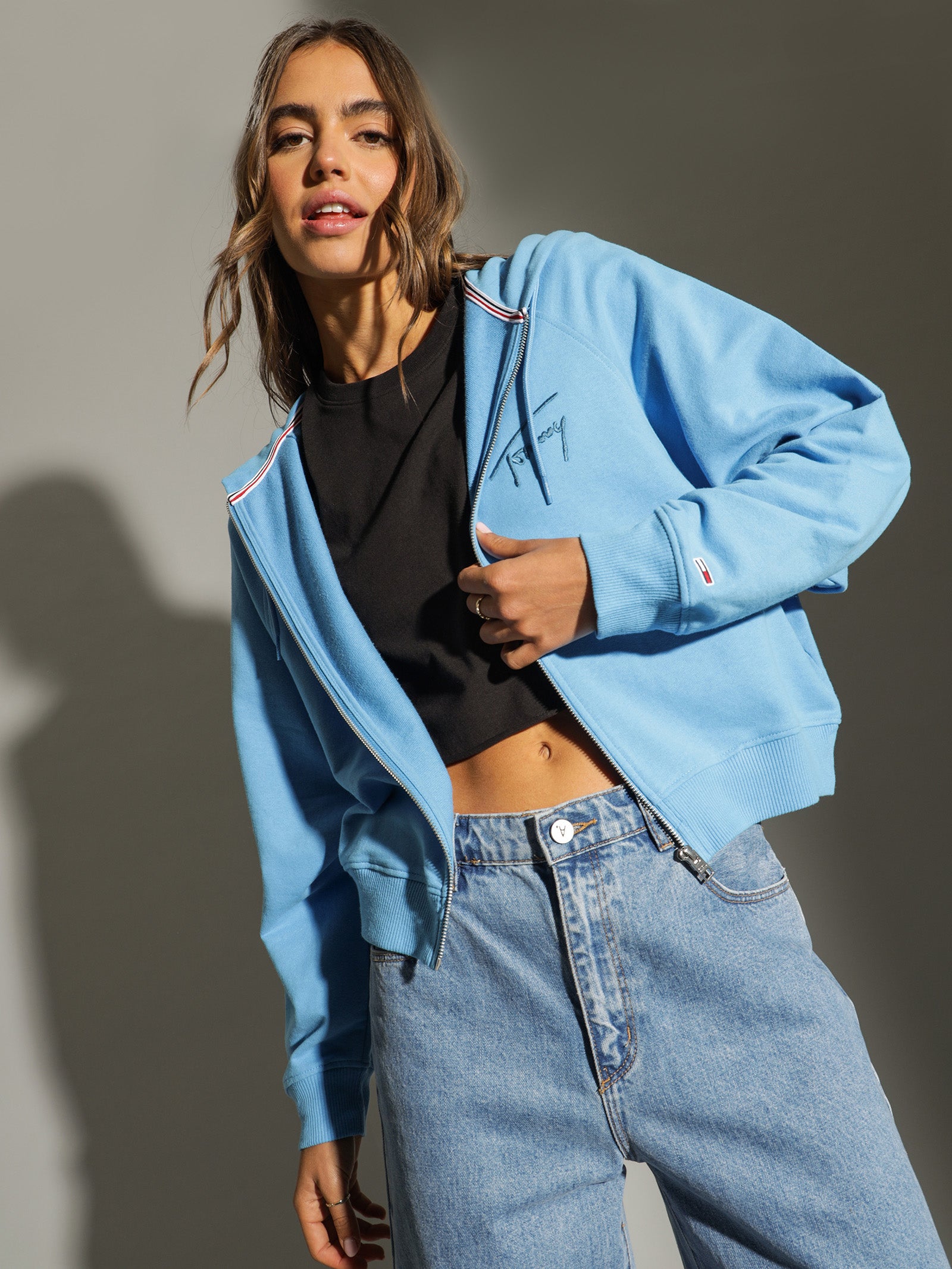 Boxy Signature Zip Hoodie