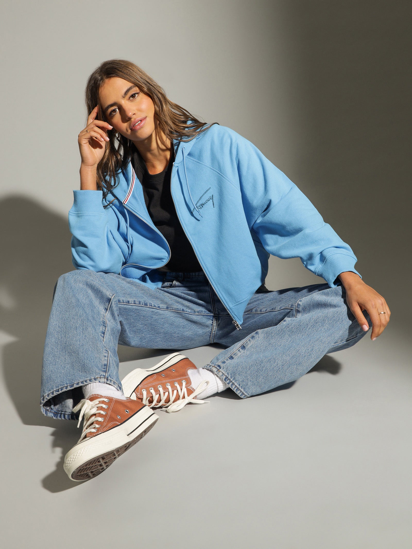 Boxy Signature Zip Hoodie