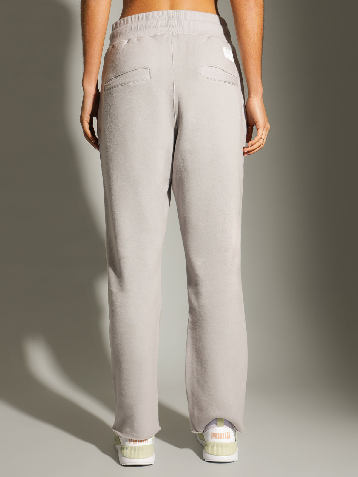 Terry Wide Leg Pants in Stone
