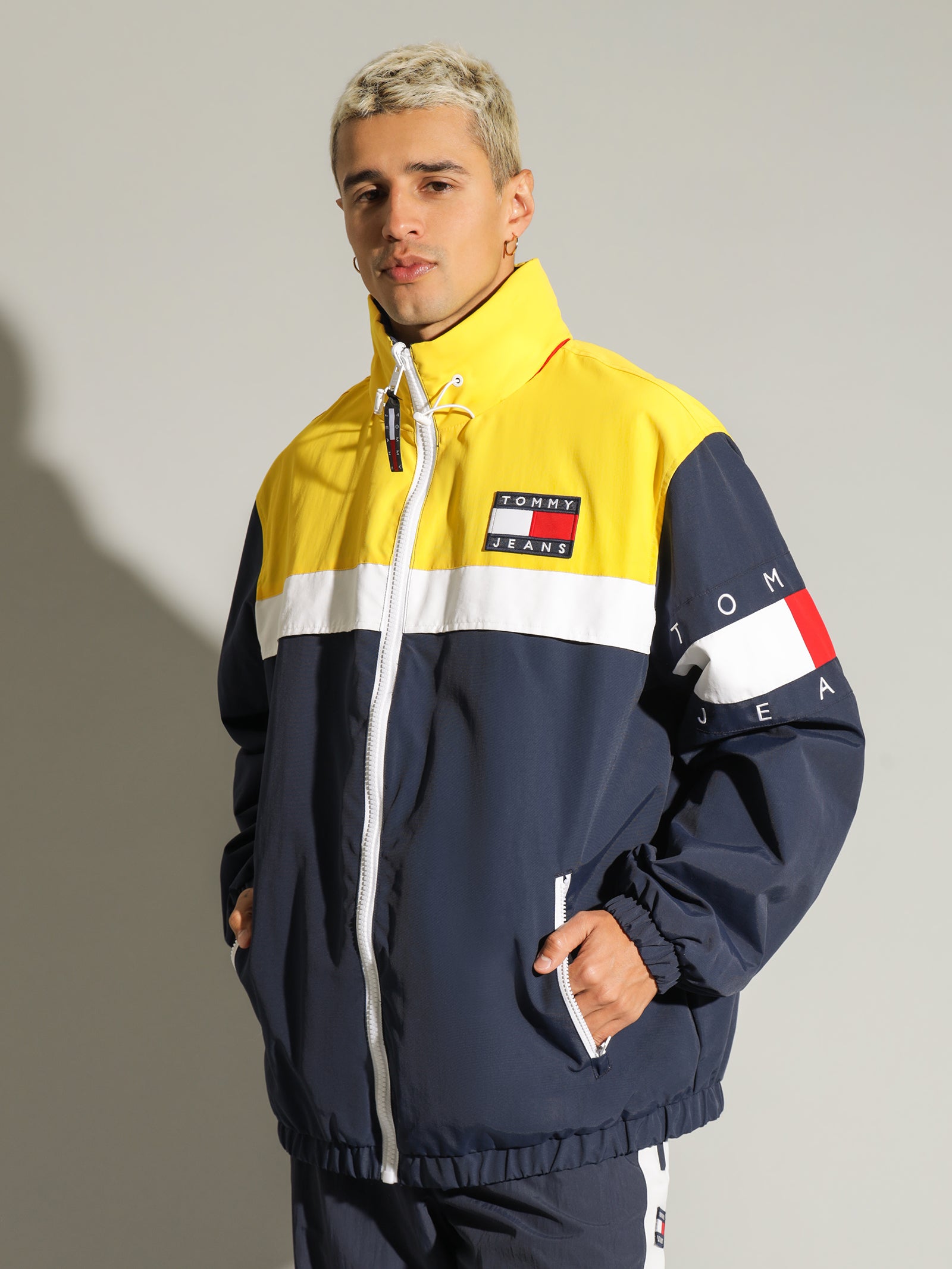Tommy hilfiger windbreaker yellow blue red Clearance