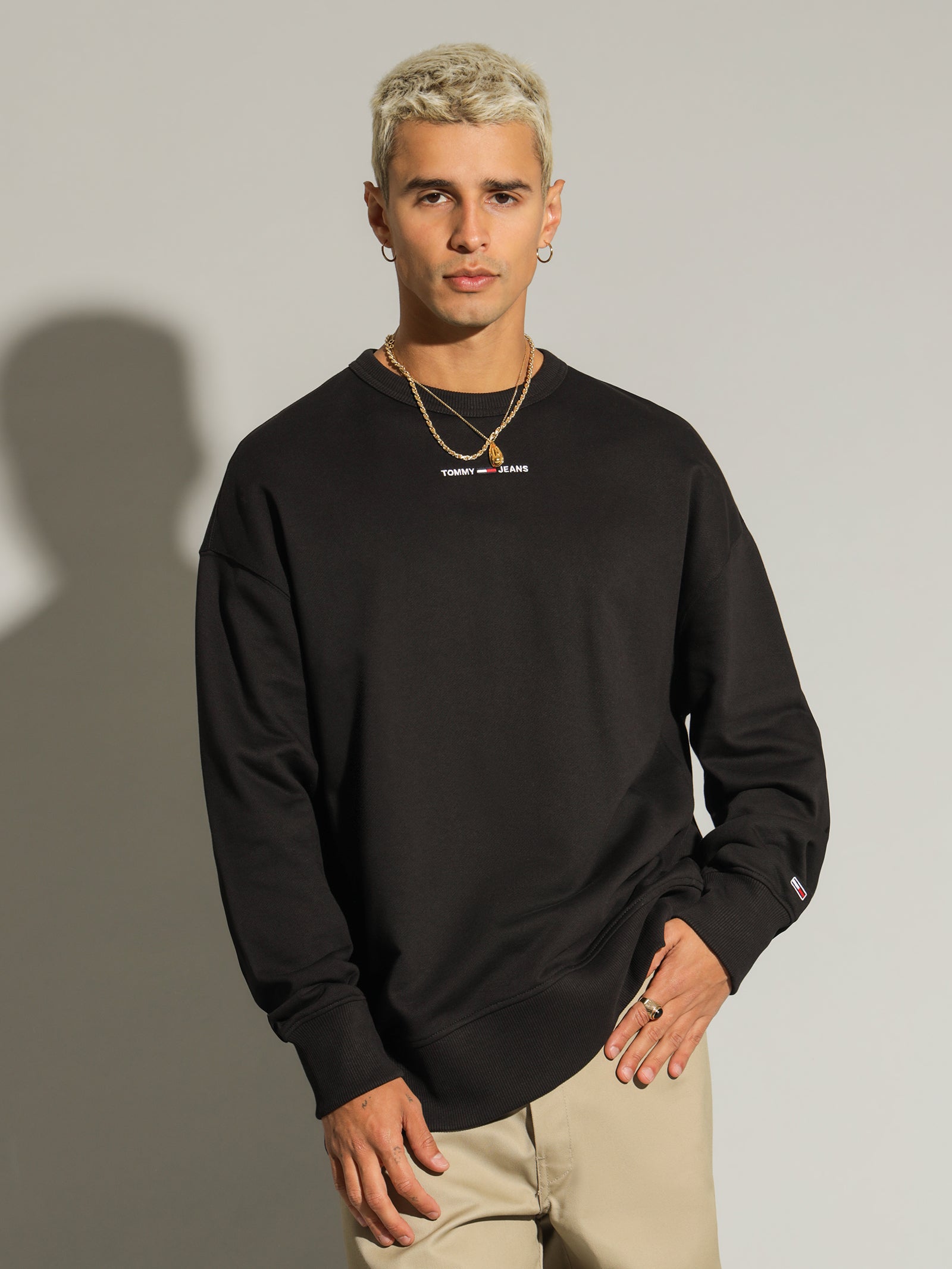 Tommy Jeans Black Sweater Tommy Hilfiger Tiny Tommy Crew Sweater