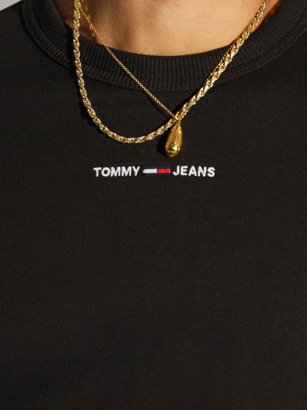 Tiny Tommy Crew Sweater in Black