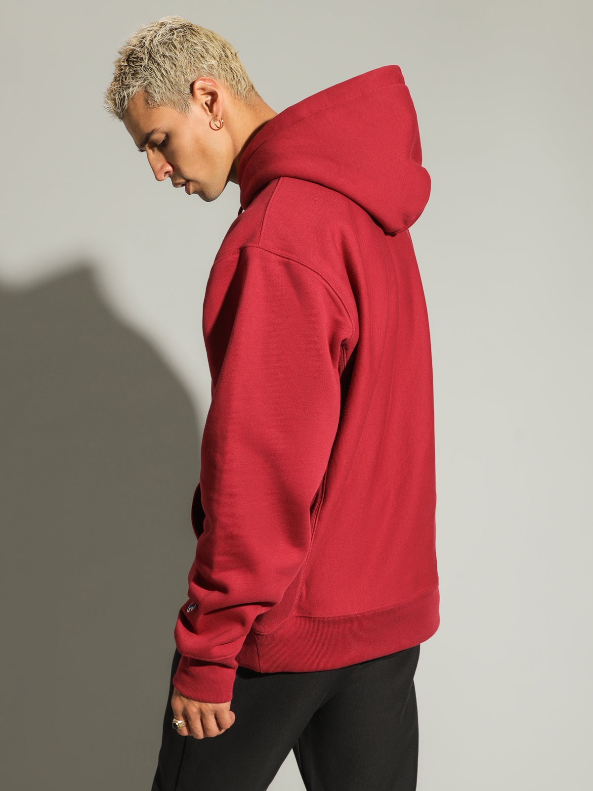 Reverse Weave Archive Hoodie in Cranberry Tart