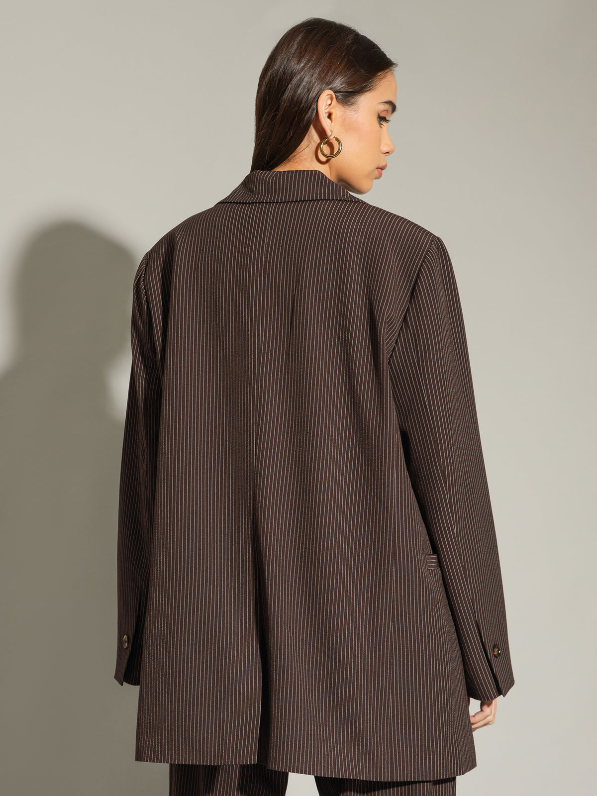 Beyond Her Sonia Boyfriend Blazer | Pinstripe