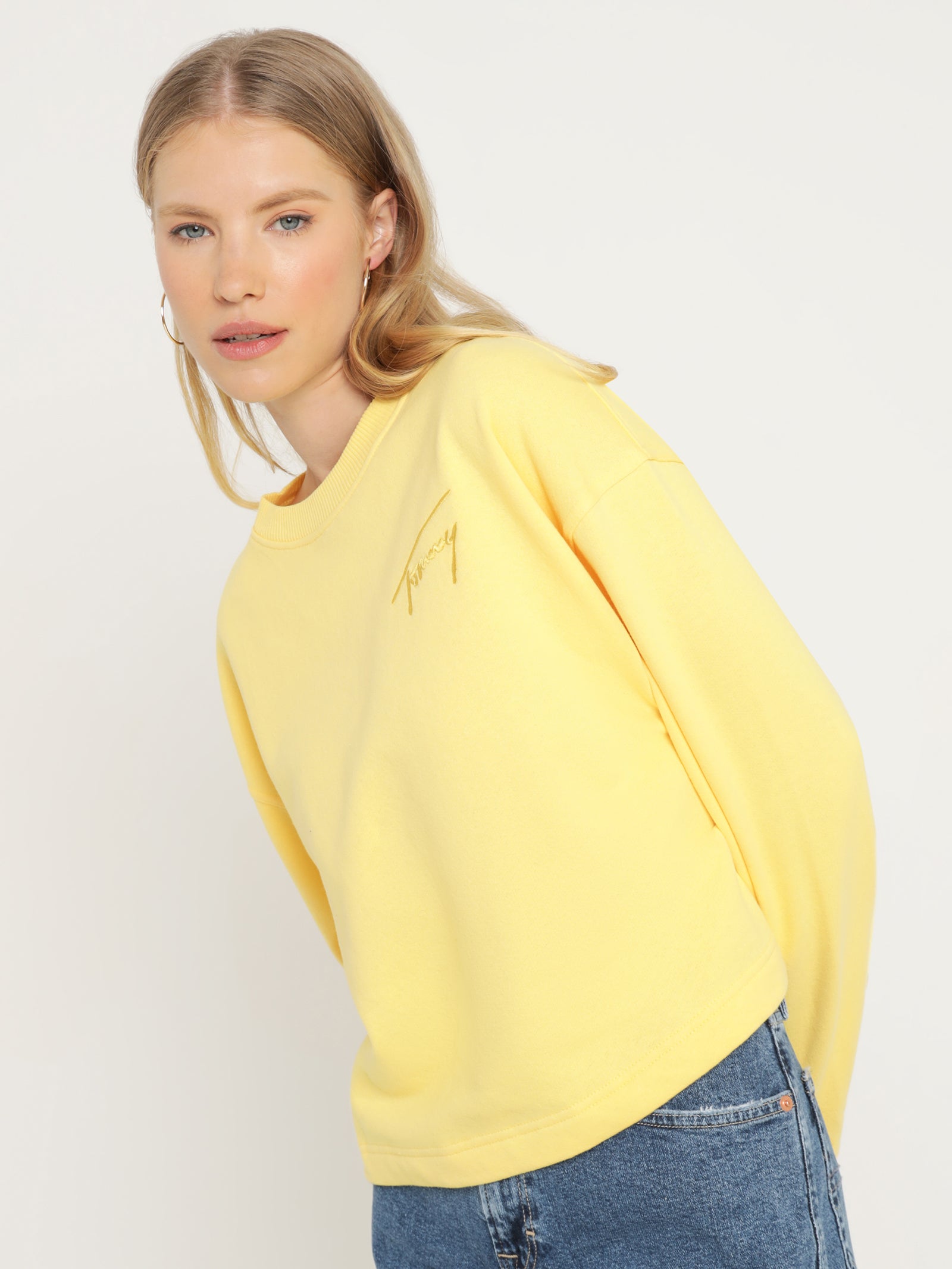 Recycled Signature Logo Cropped Sweatshirt