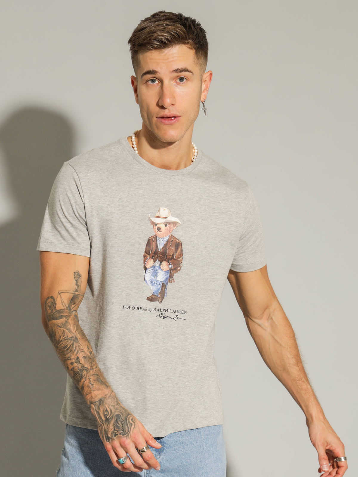 Cowboy Bear T-Shirt in Andover Grey