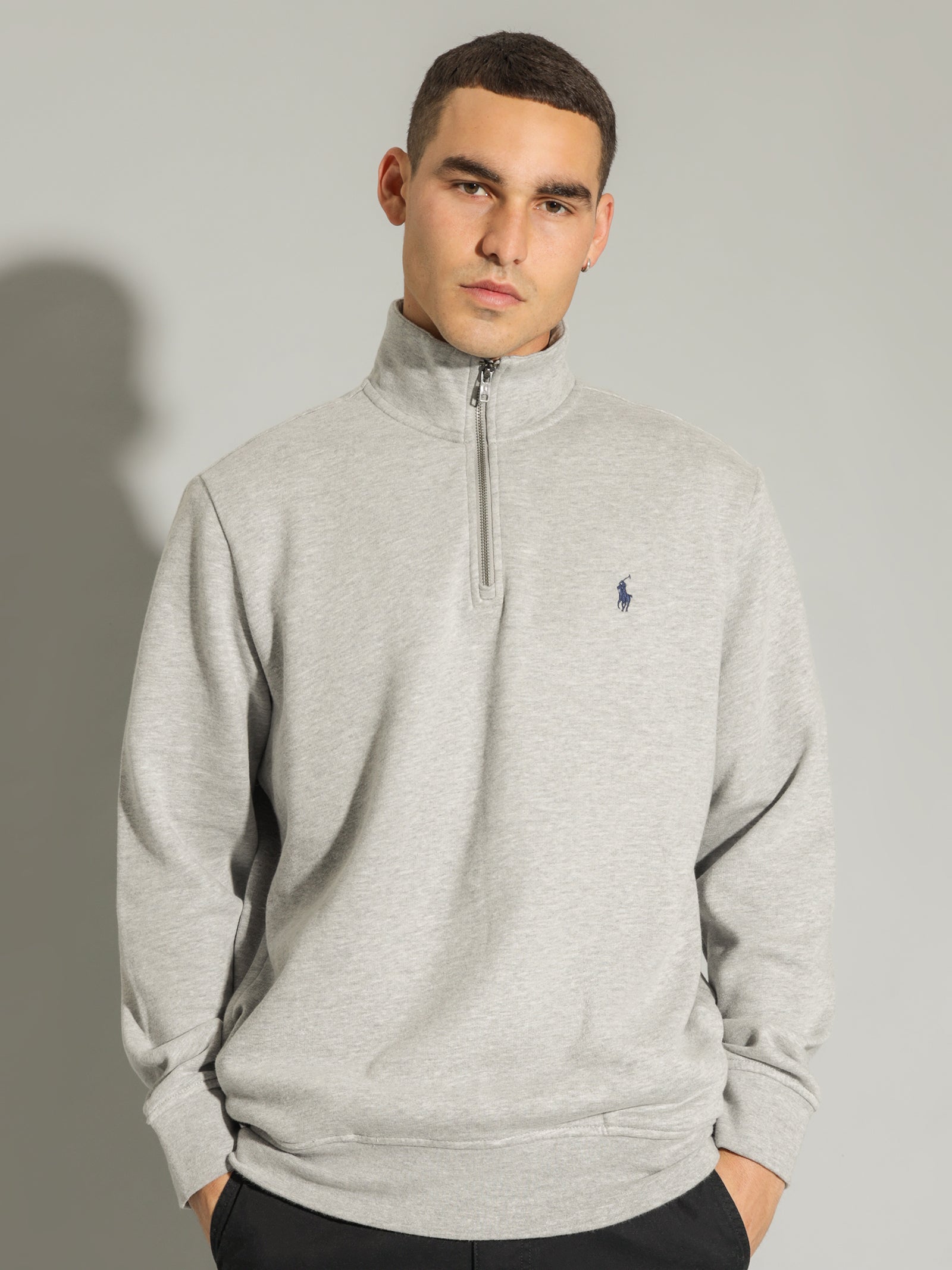 Gray polo quarter zip Clearance