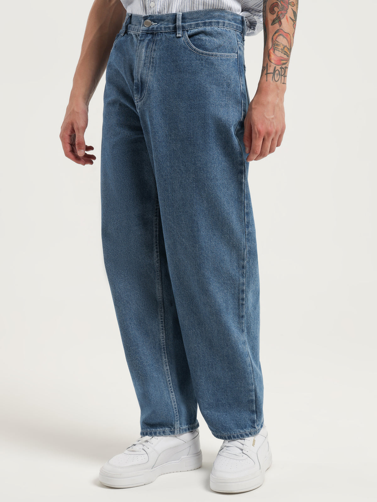 Stussy Big Ol Jeans in Mid Blue