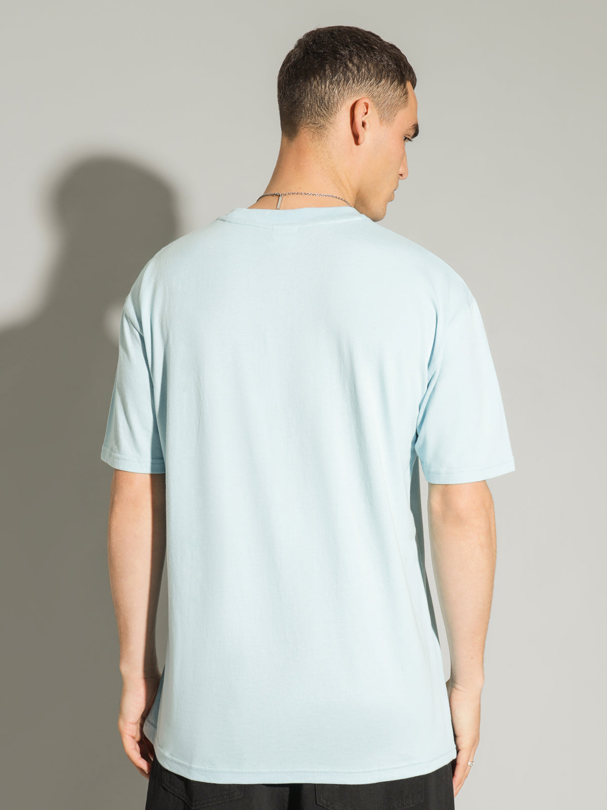 Text Logo Short Sleeve T-Shirt in Light Blue