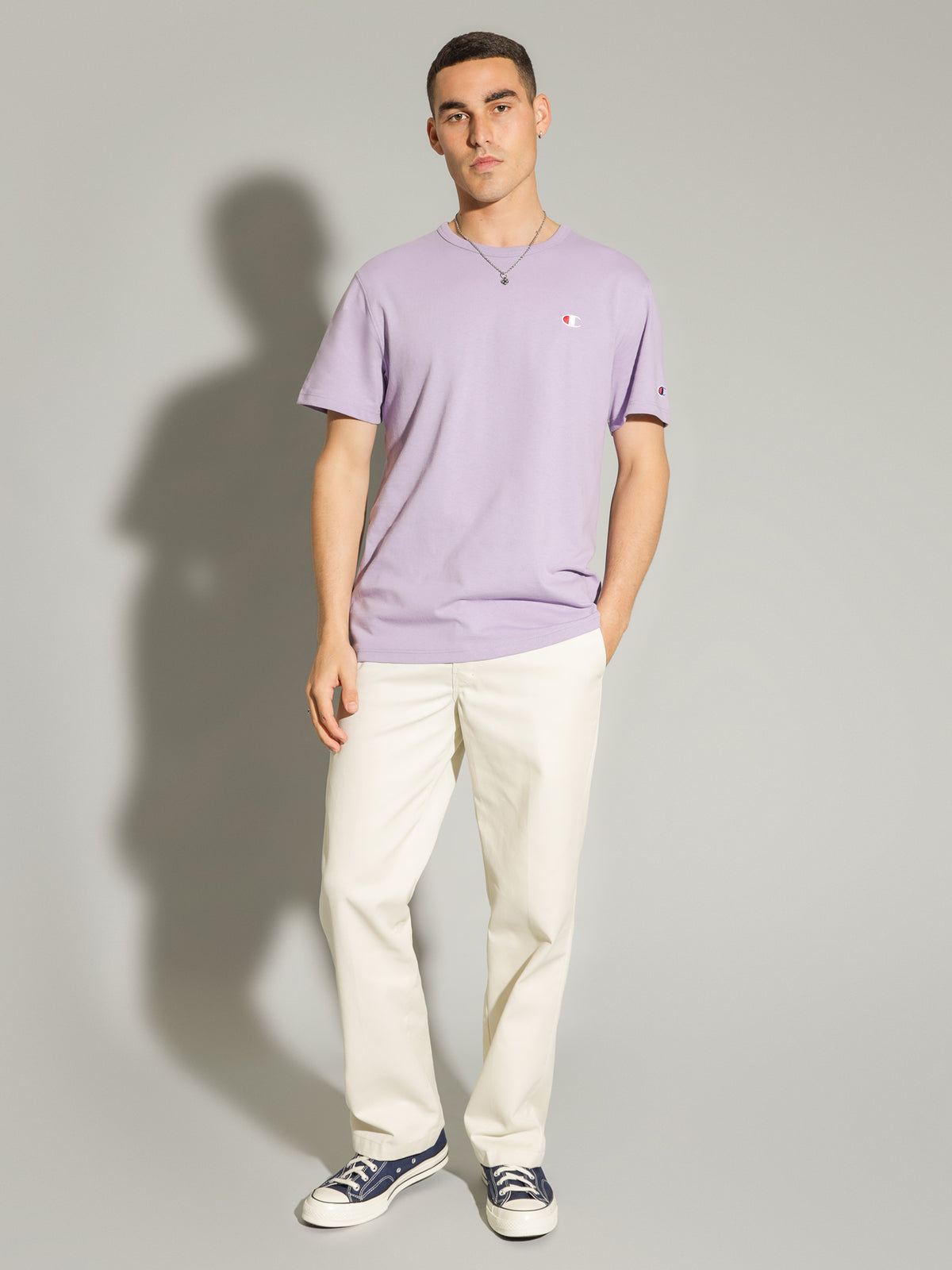 Reverse Weave T-Shirt in Lavender