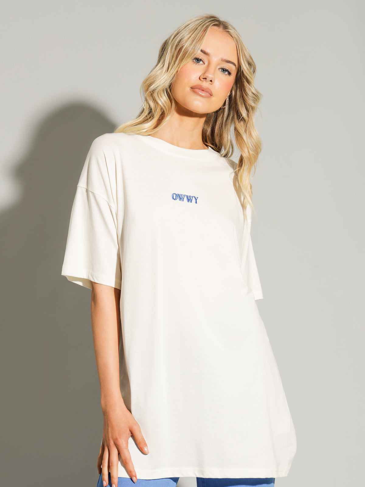 Oversized Logo T-Shirt in Off White