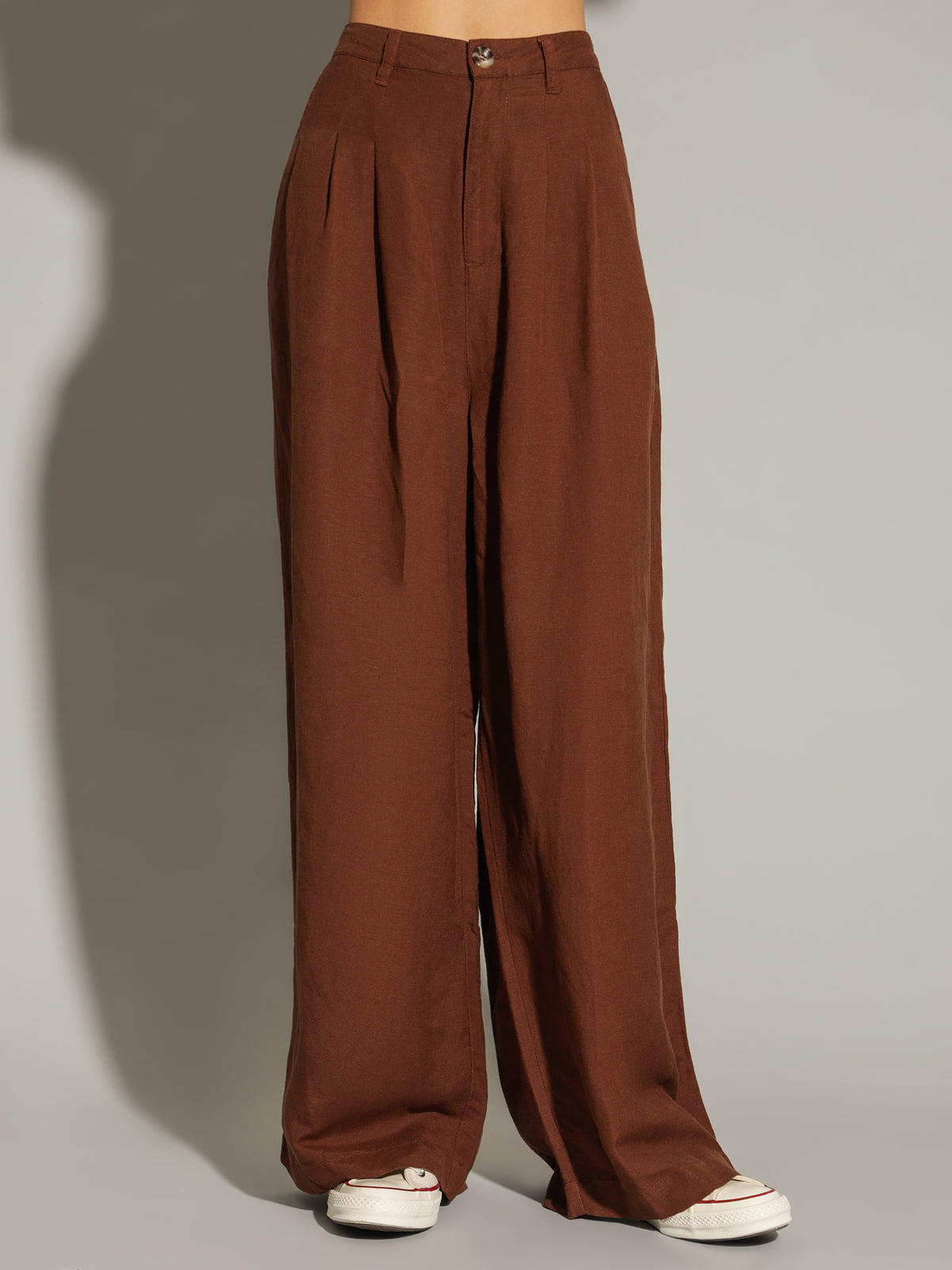 Goldie Pleated Pants in Brown