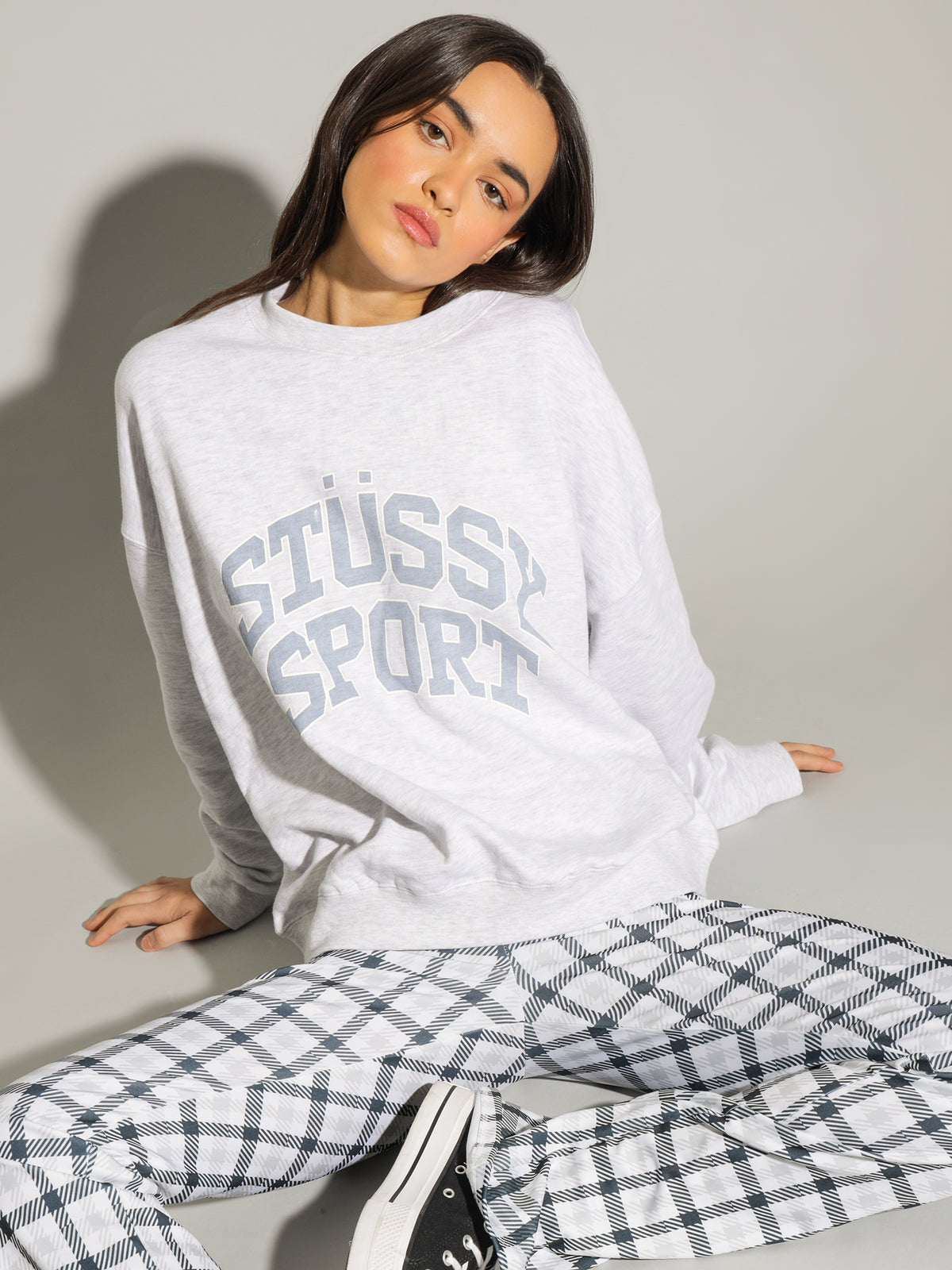 Sport Oversized Crew in Snow Marle