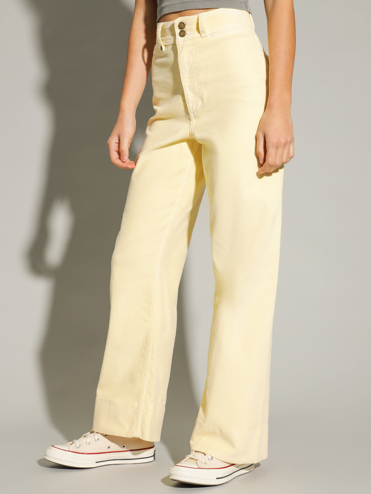 Belle Full Length Cord Pants in Sunlight Yellow