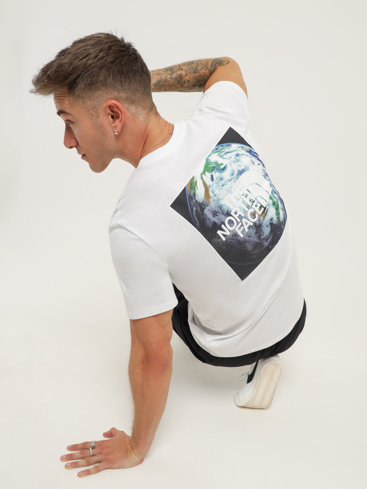 Short Sleeve Earth Day Recycled T-Shirt in White