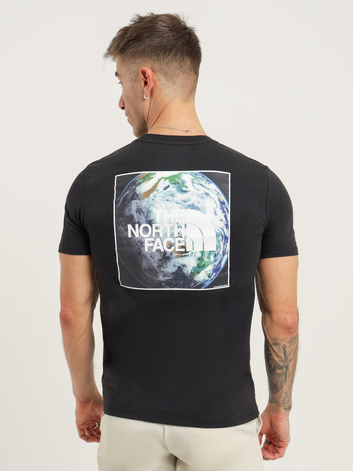 Short Sleeve Earth Day Recycled T-Shirt in Black