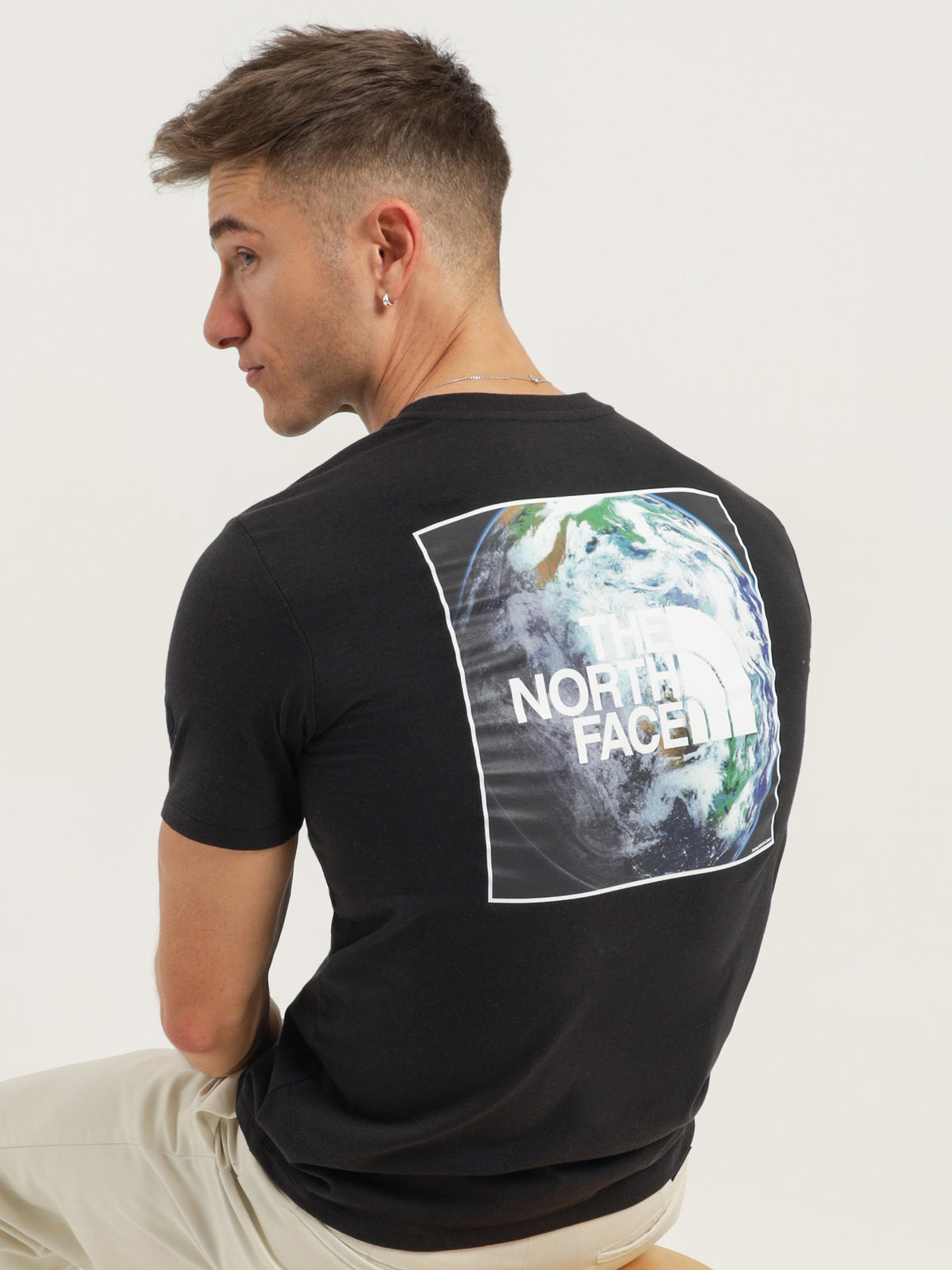 Short Sleeve Earth Day Recycled T-Shirt in Black