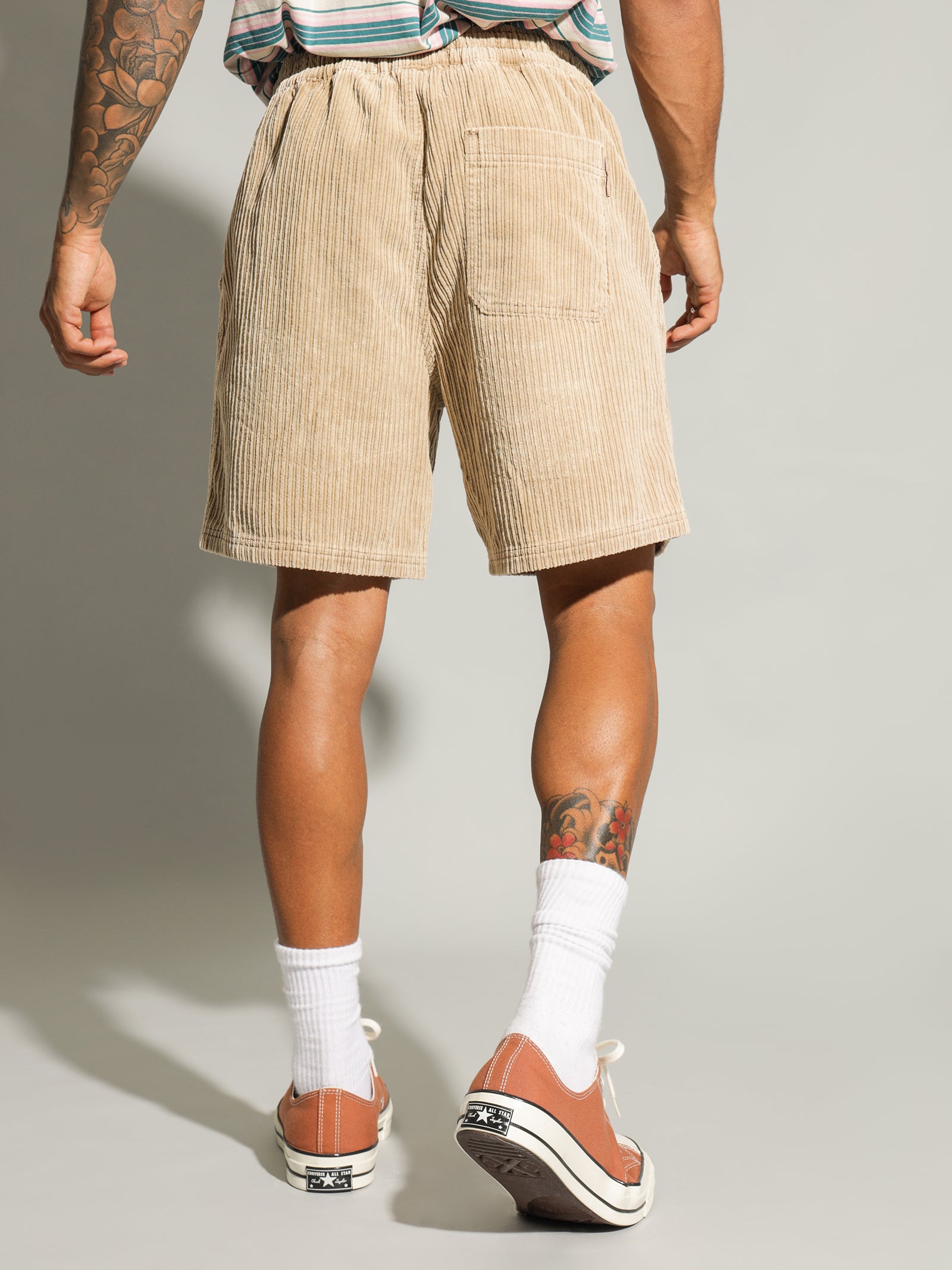 Manic Cord Shorts in Beige - Glue Store