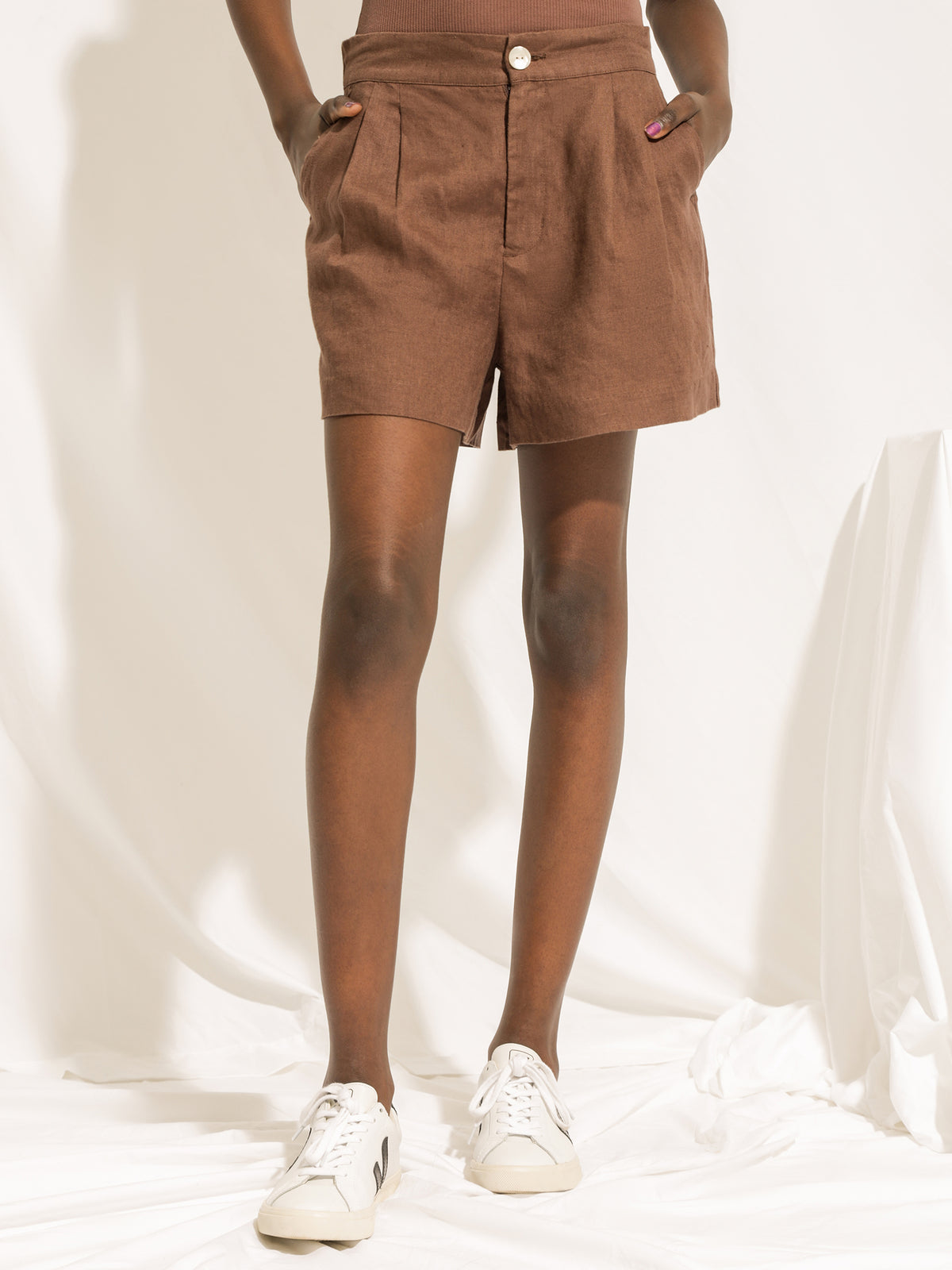 Nude Lucy Rynn Linen Shorts | Cacao