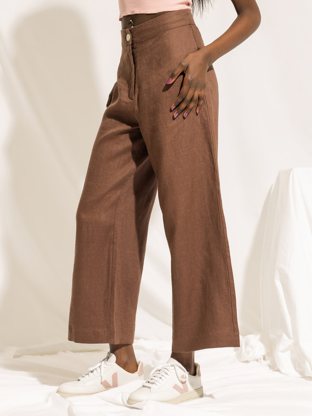 Rynn Linen Pants in Brown
