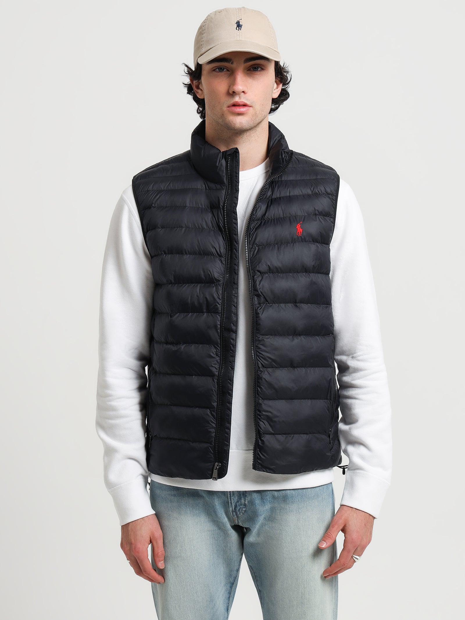 Recycled Lightweight Down Vest in Black - Glue Store