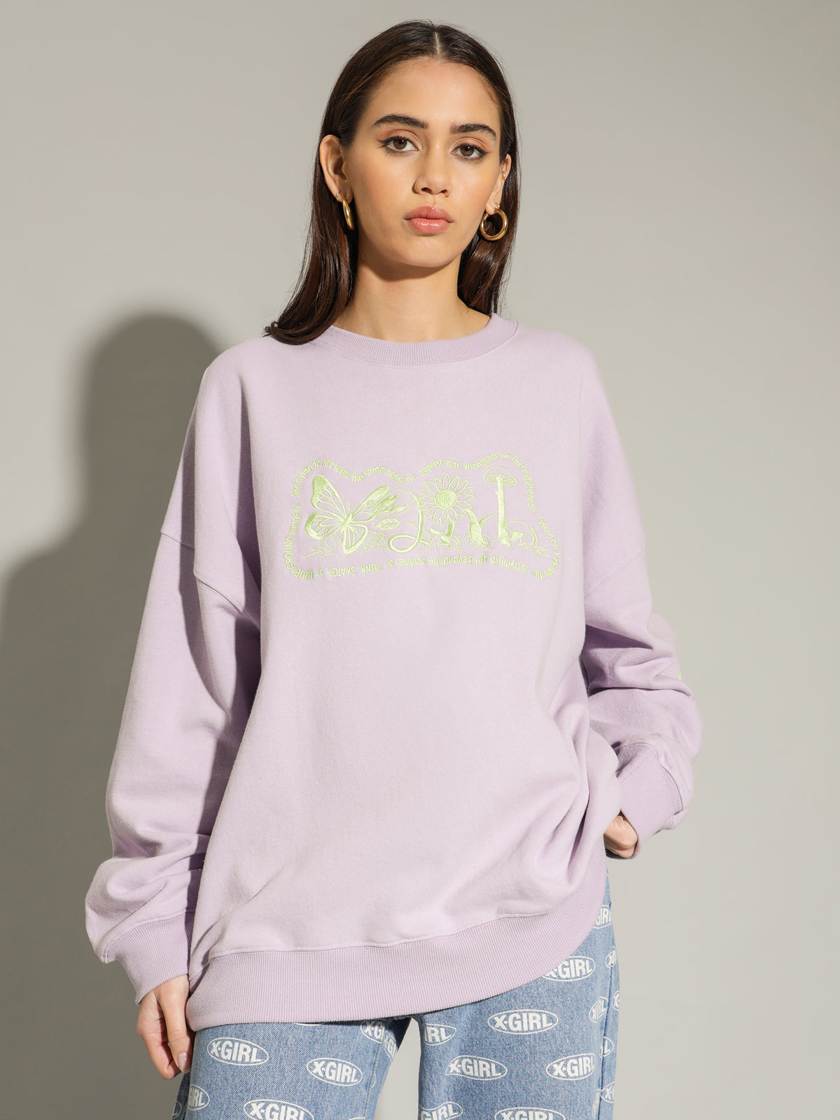 Flowers Logo Crew in Lilac