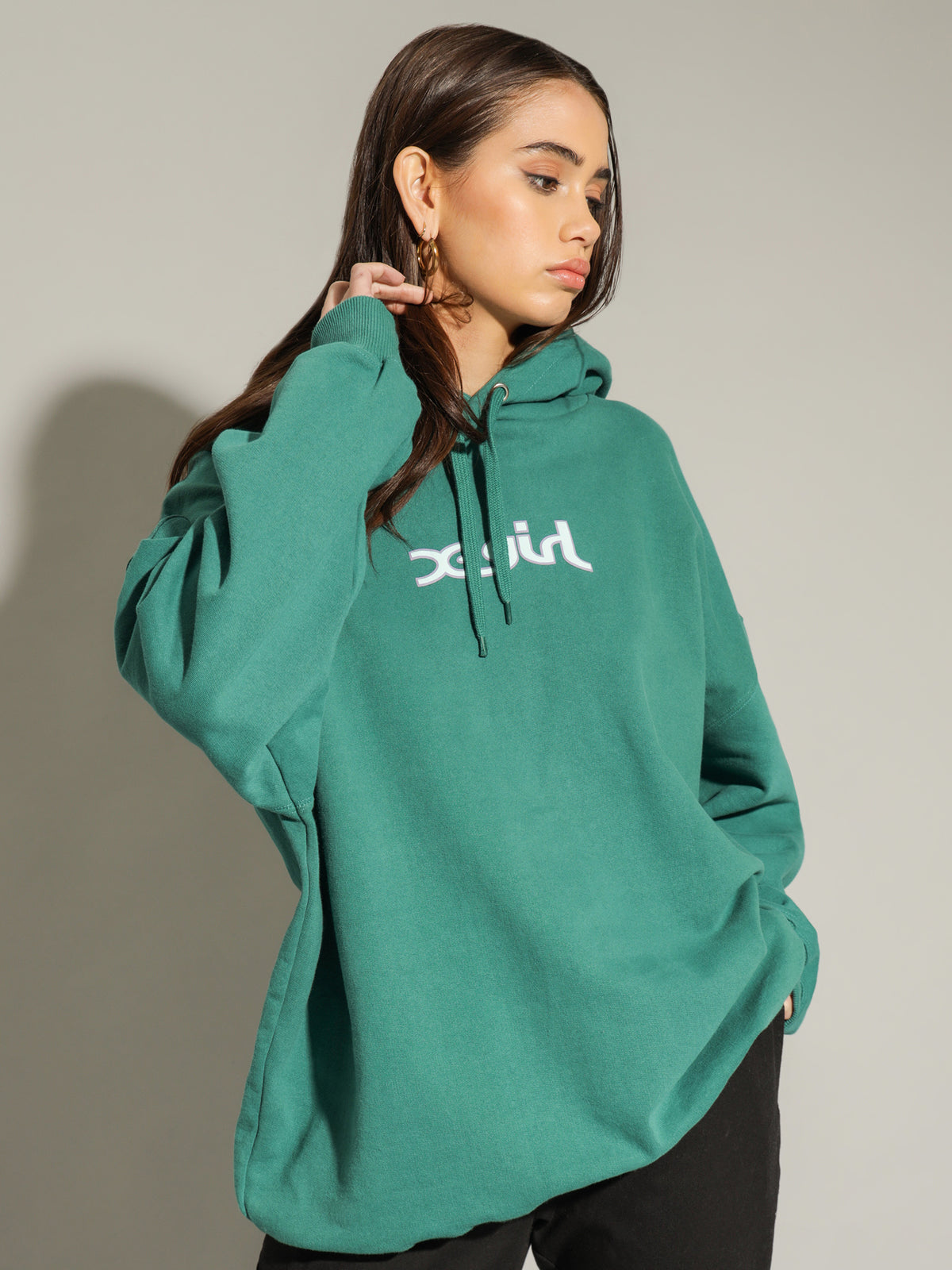 Earth and Mills Hoodie in Pine Green