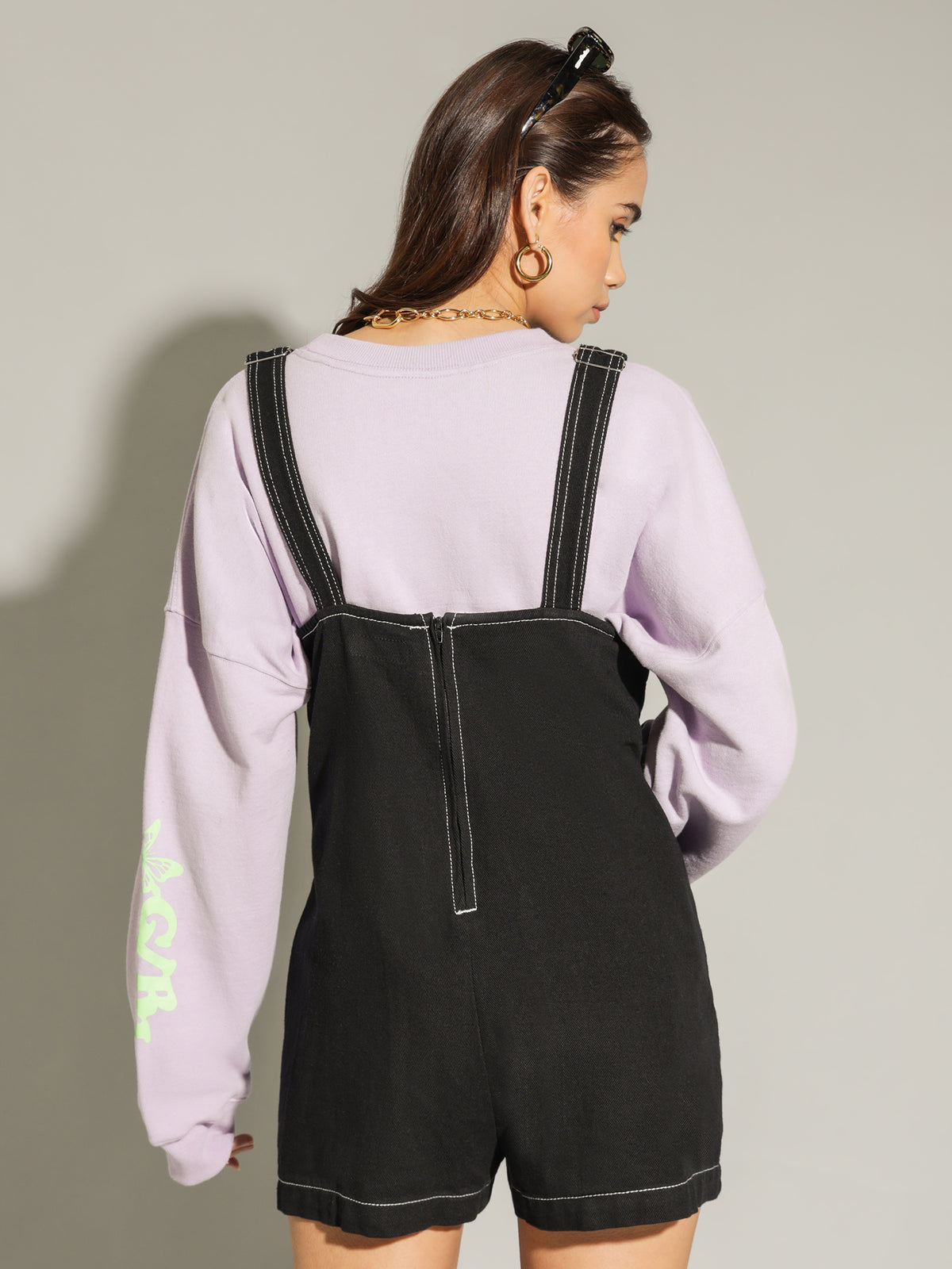 Patch Pocket Overalls in Black