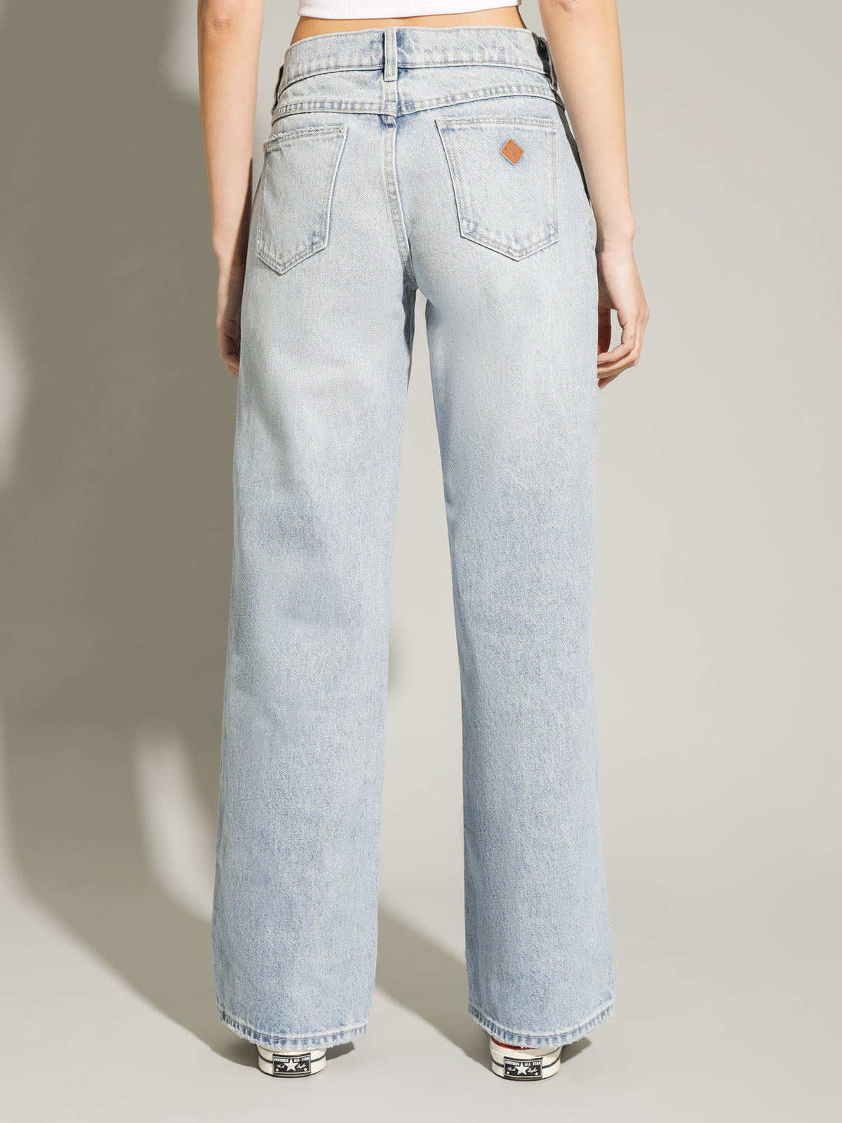 A 99 Low &amp; Wide Jeans in Mischa Organic Blue