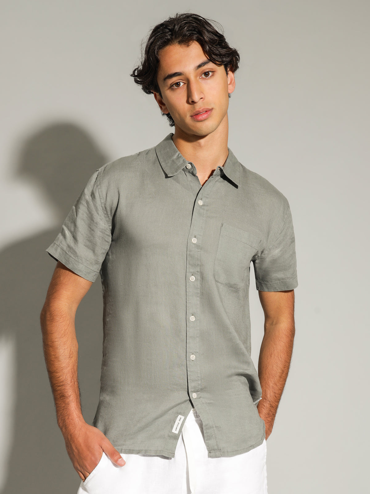 Article One Nero Linen Shirt | Moss