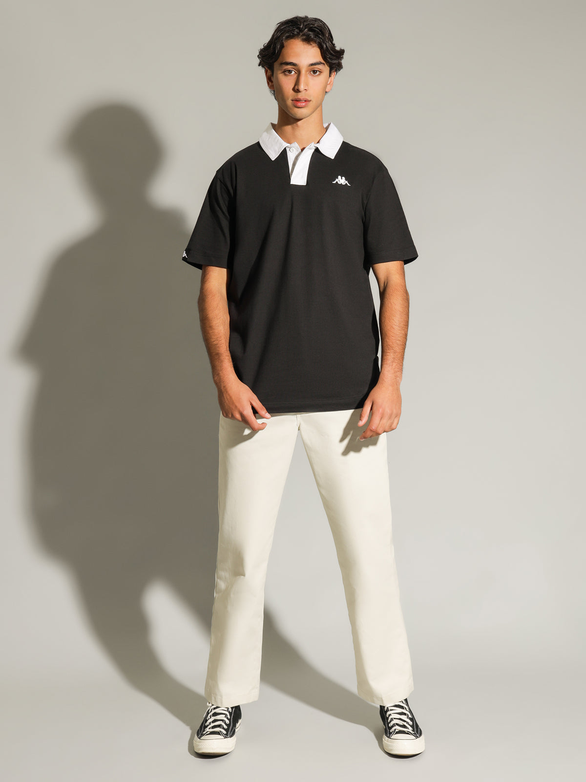 Kappa Authentic Hubi T-Shirt | A0A Black - White Bright