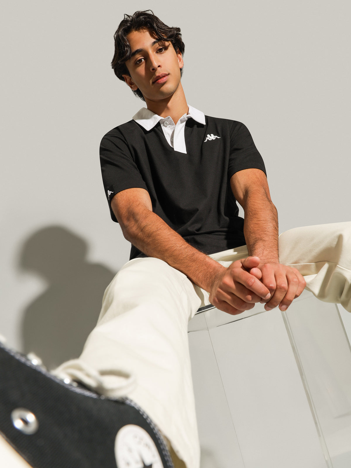 Kappa Authentic Hubi T-Shirt | A0A Black - White Bright