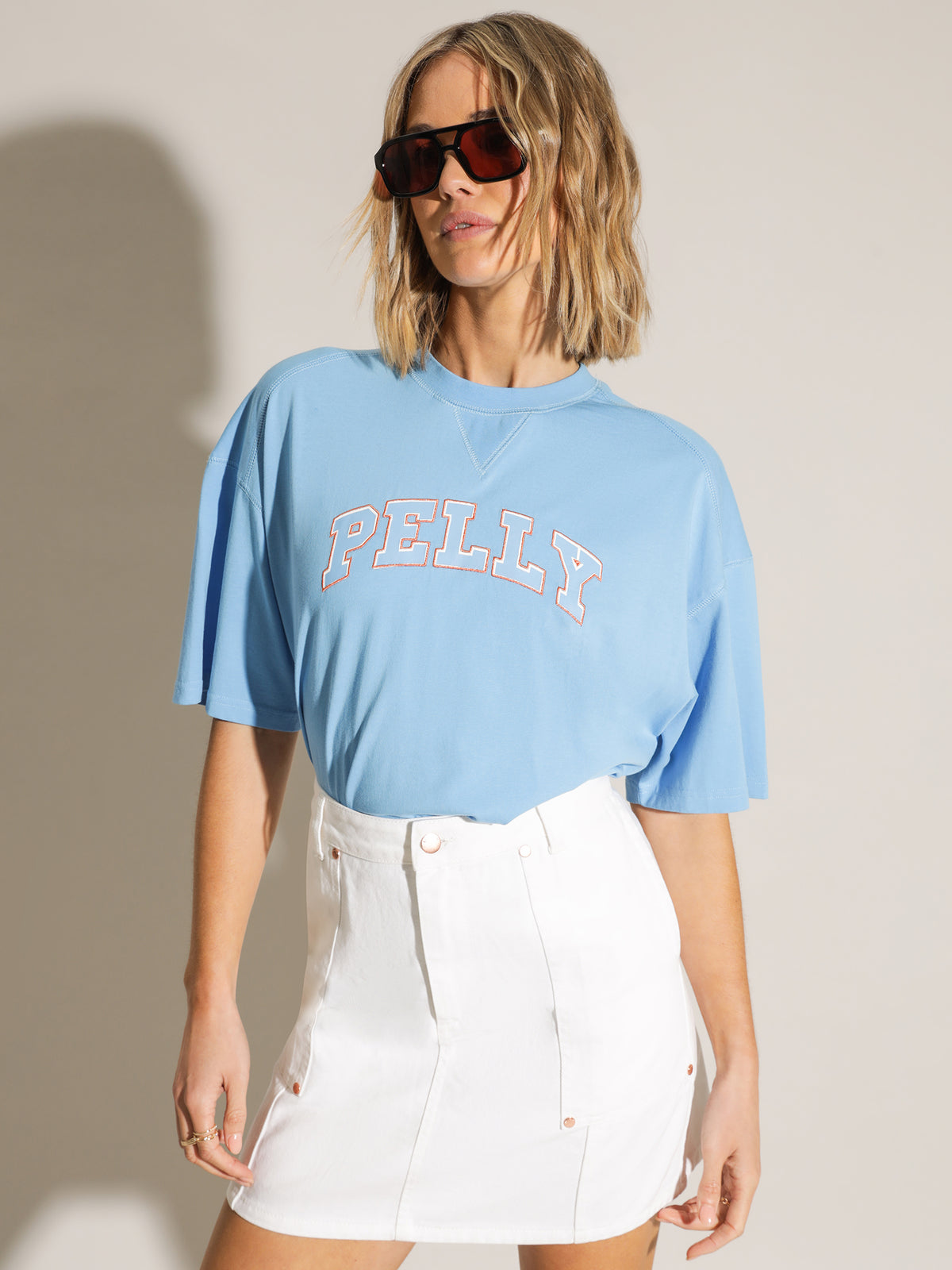 Ena Pelly Collegiate Pelly T-Shirt | Blue