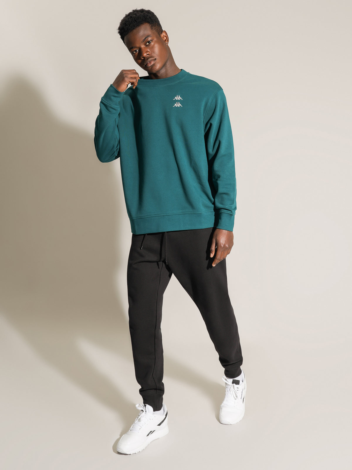Kappa Authentic Donovan Crew | A03 Green Teal-Grey Lt