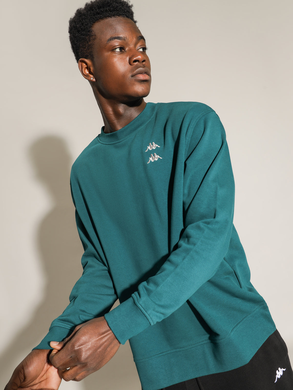 Kappa Authentic Donovan Crew | A03 Green Teal-Grey Lt