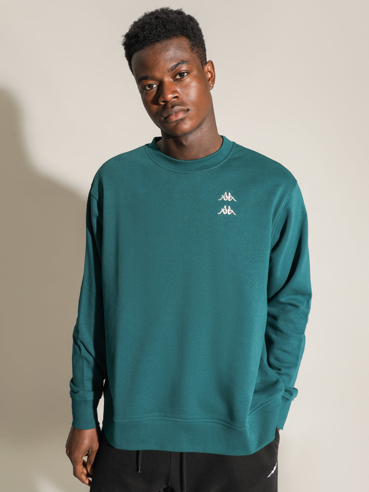 Kappa Authentic Donovan Crew | A03 Green Teal-Grey Lt