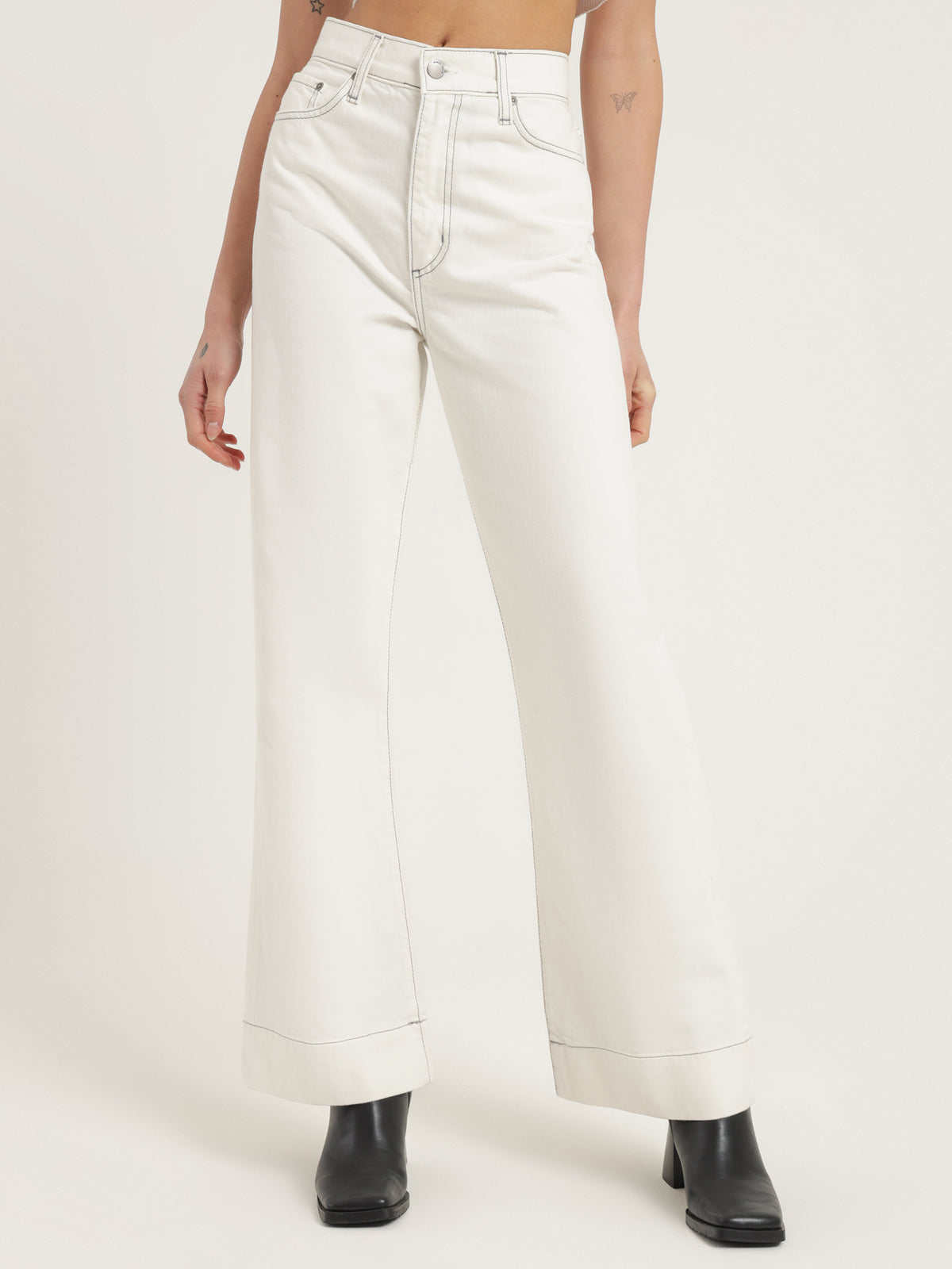 Anita Flare Jeans in Dream White