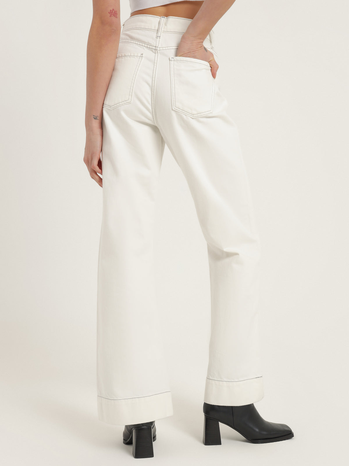 Anita Flare Jeans in Dream White
