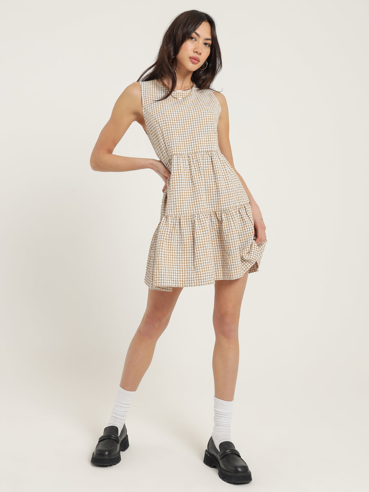 Beyond Her Sutton Tired Dress | Gingham