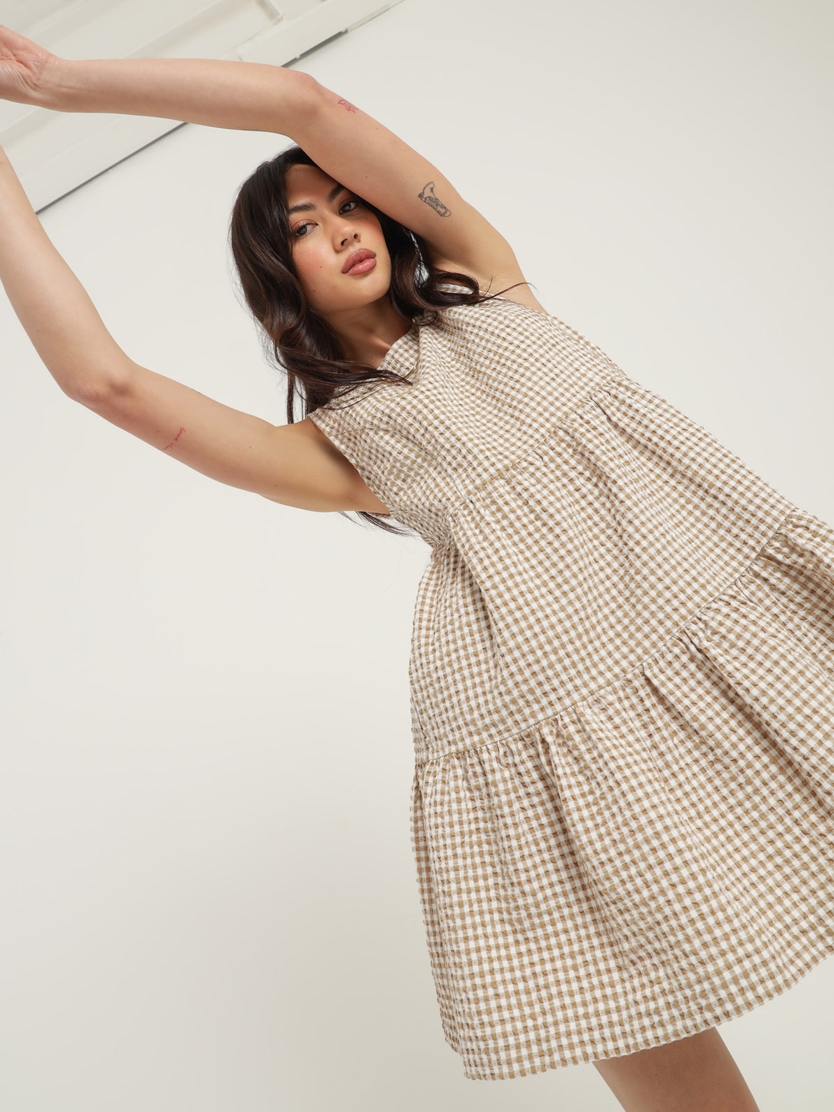 Beyond Her Sutton Tired Dress | Gingham
