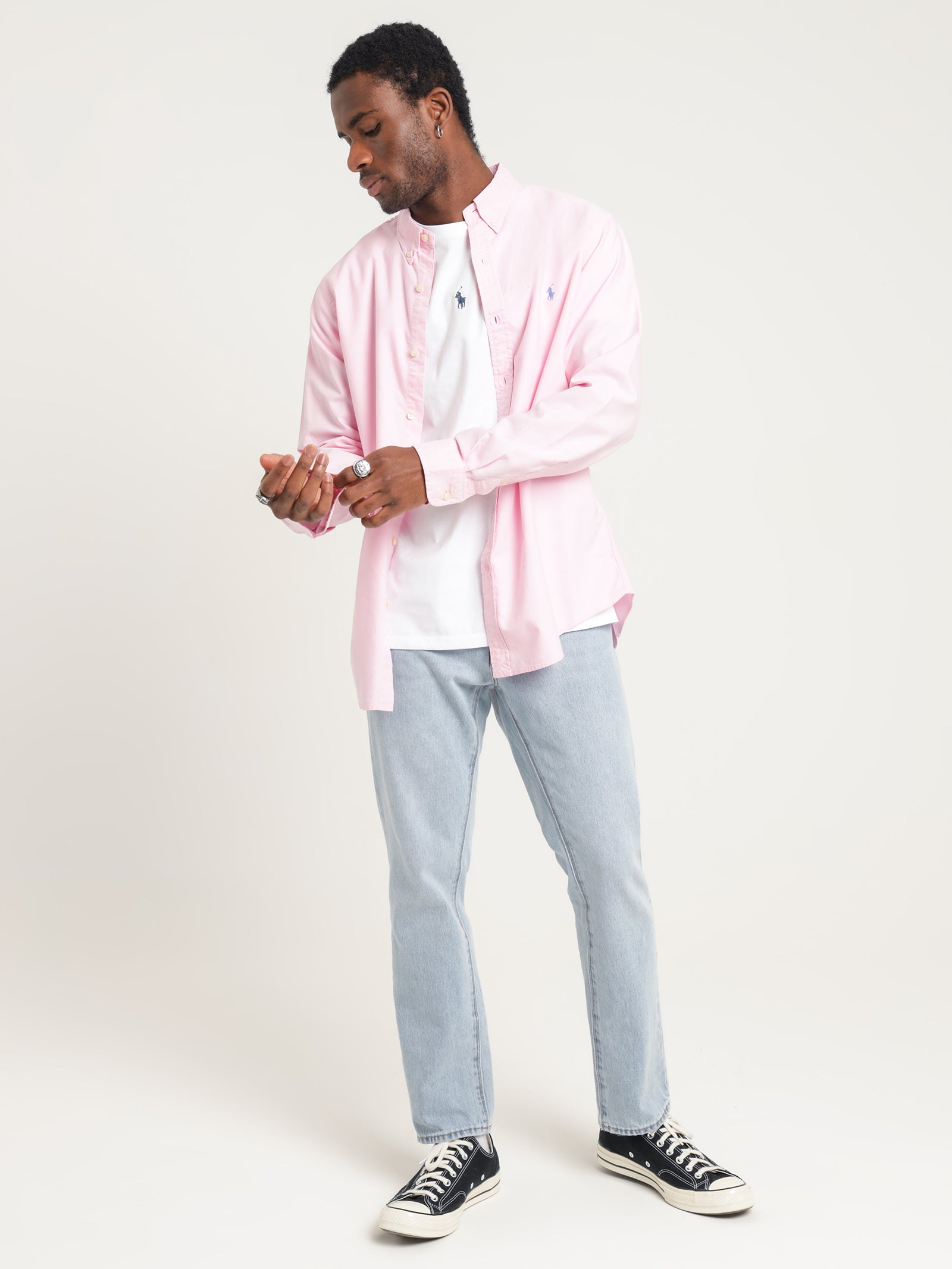 Button-Down Garment Dyed Slim Oxford Shirt