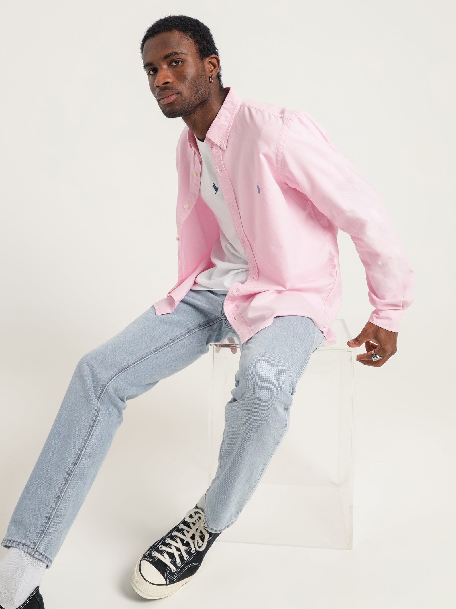 Button-Down Garment Dyed Slim Oxford Shirt