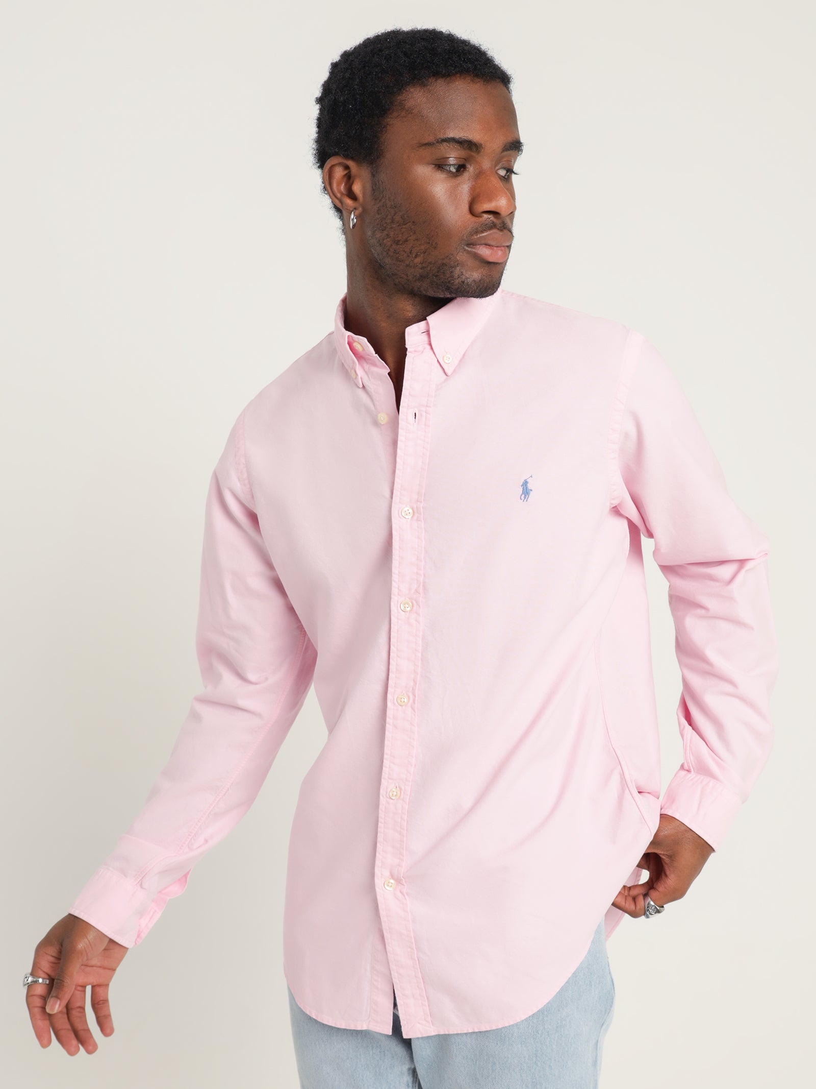 Button-Down Garment Dyed Slim Oxford Shirt