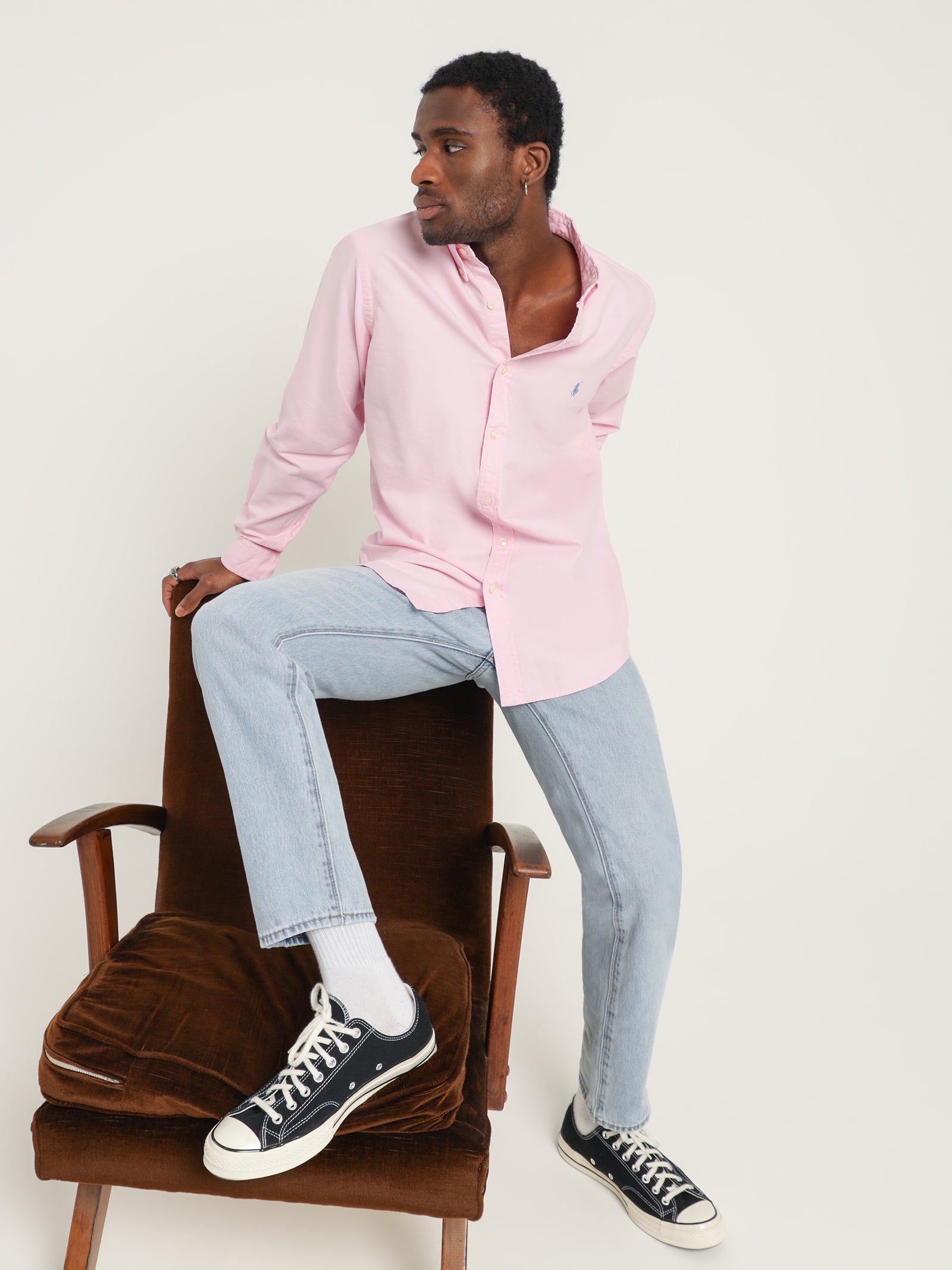 Button-Down Garment Dyed Slim Oxford Shirt