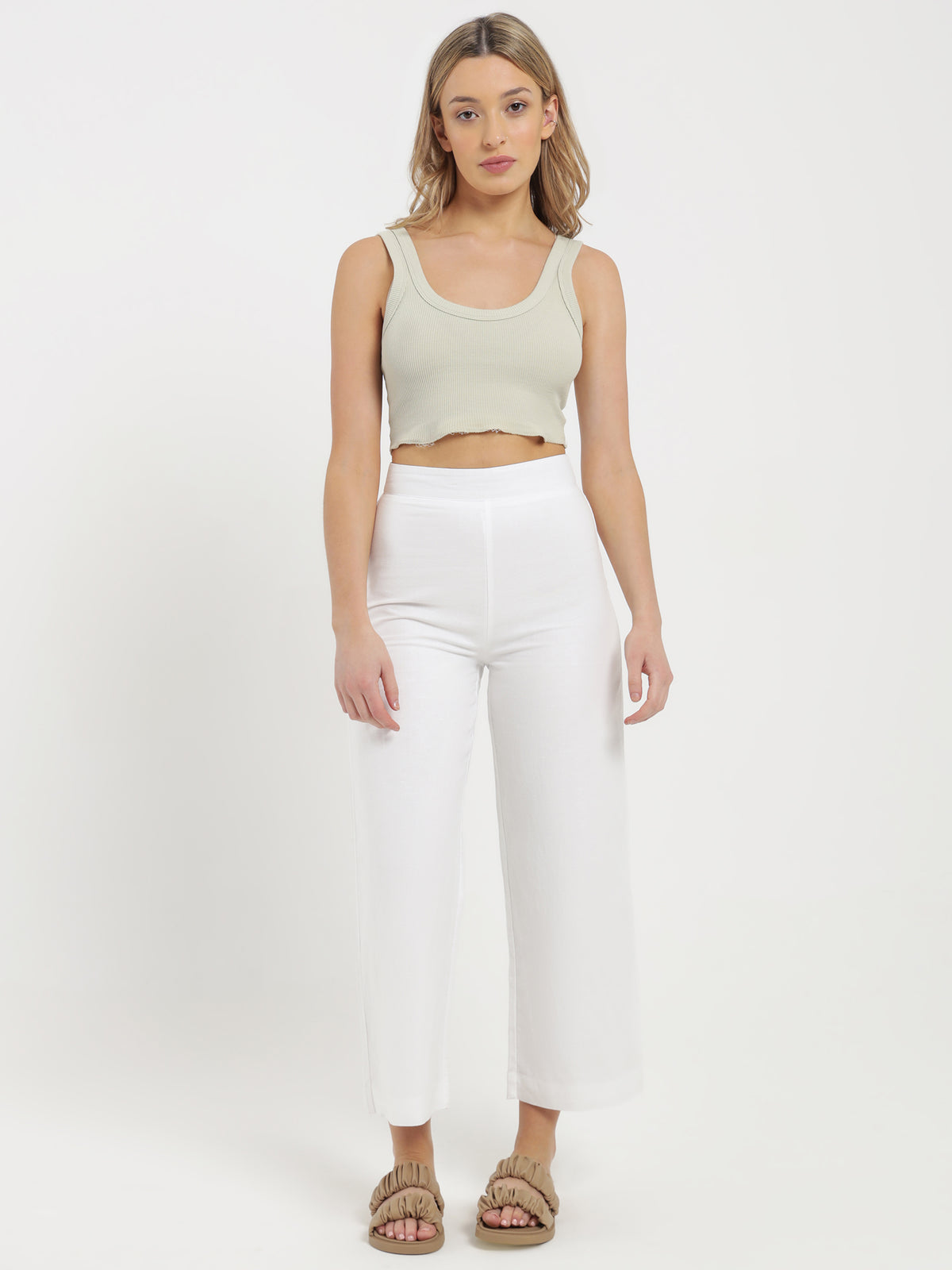 Classic Culotte Pants in White