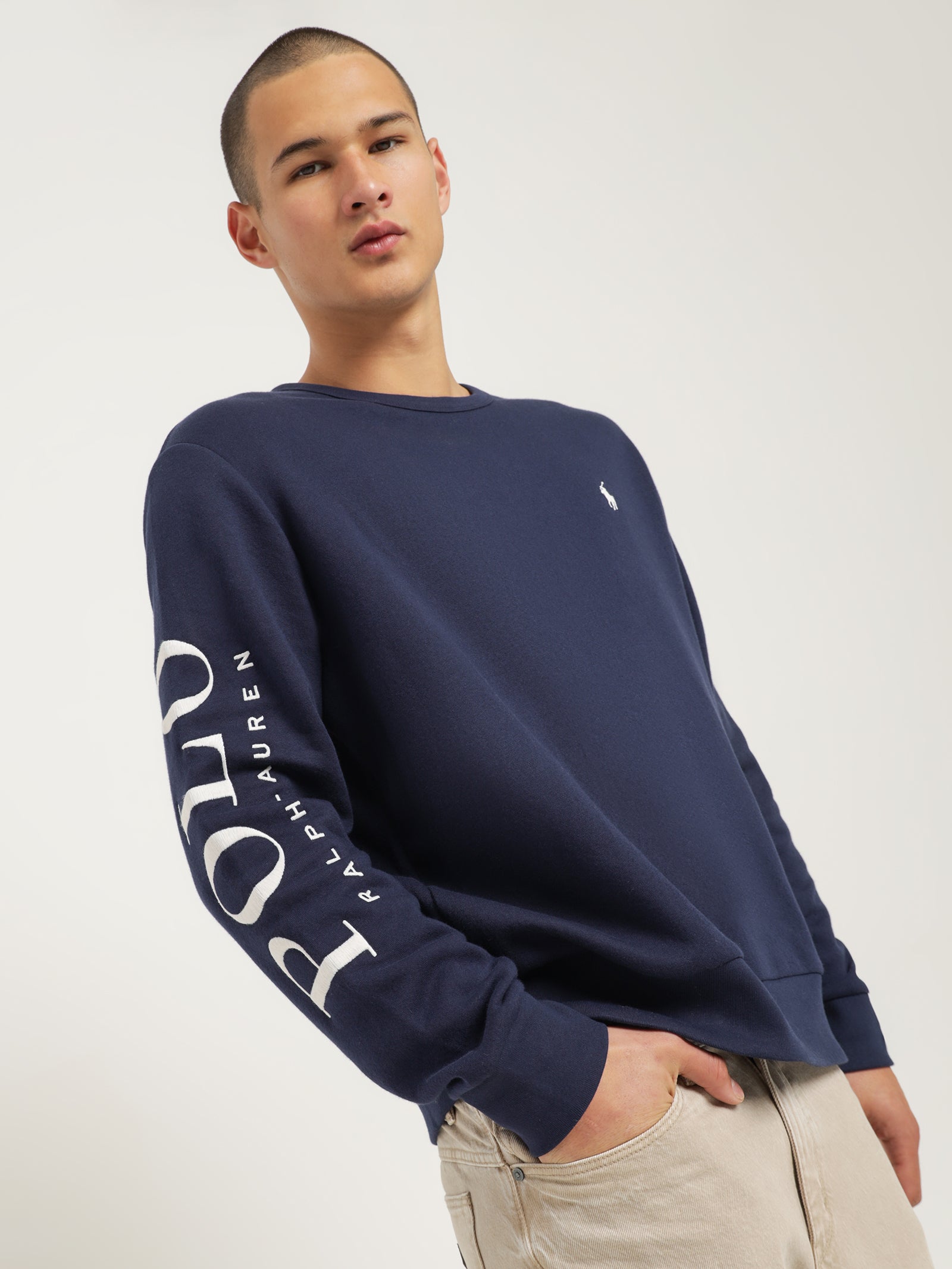 Logo Embroidered Crew Fleece