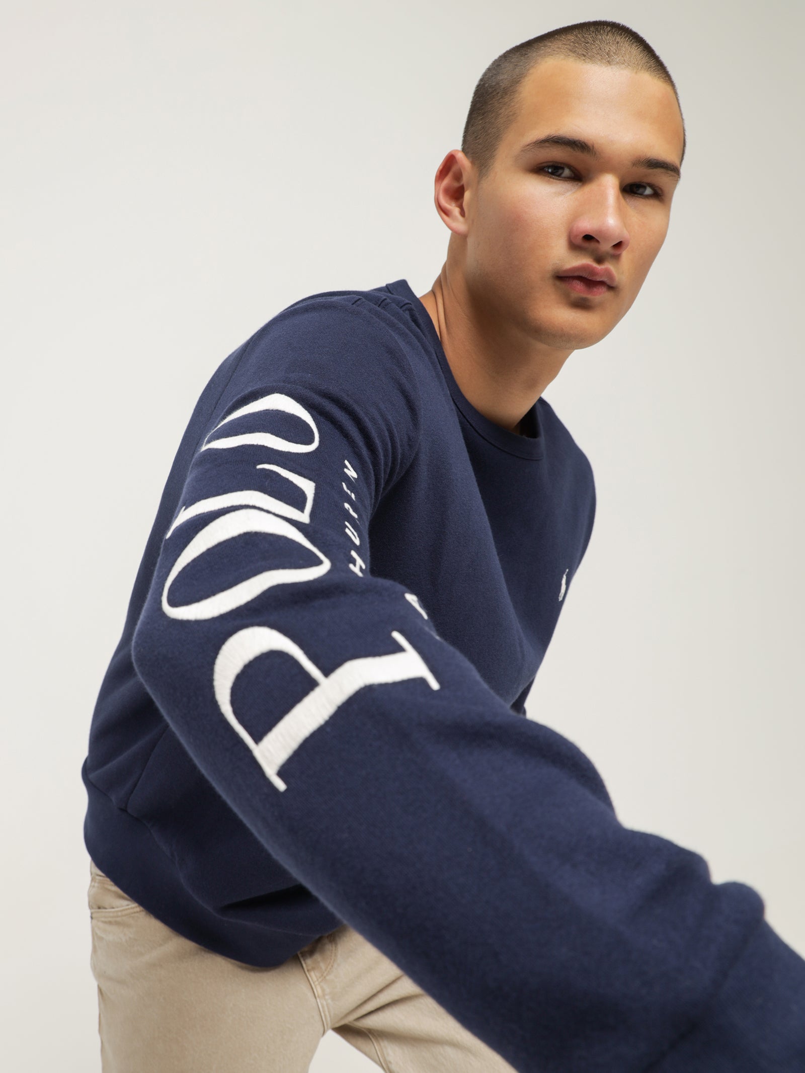 Logo Embroidered Crew Fleece