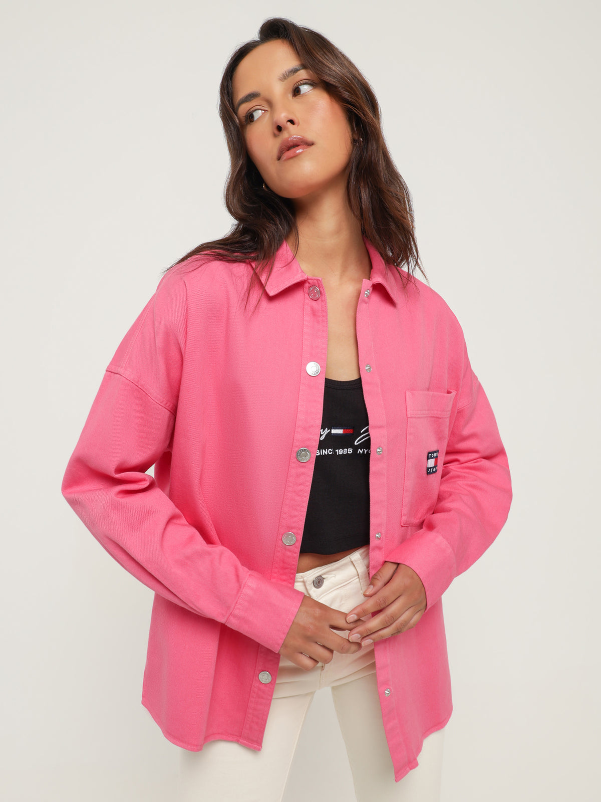 Tommy Hilfiger Badge Overshirt | Pink