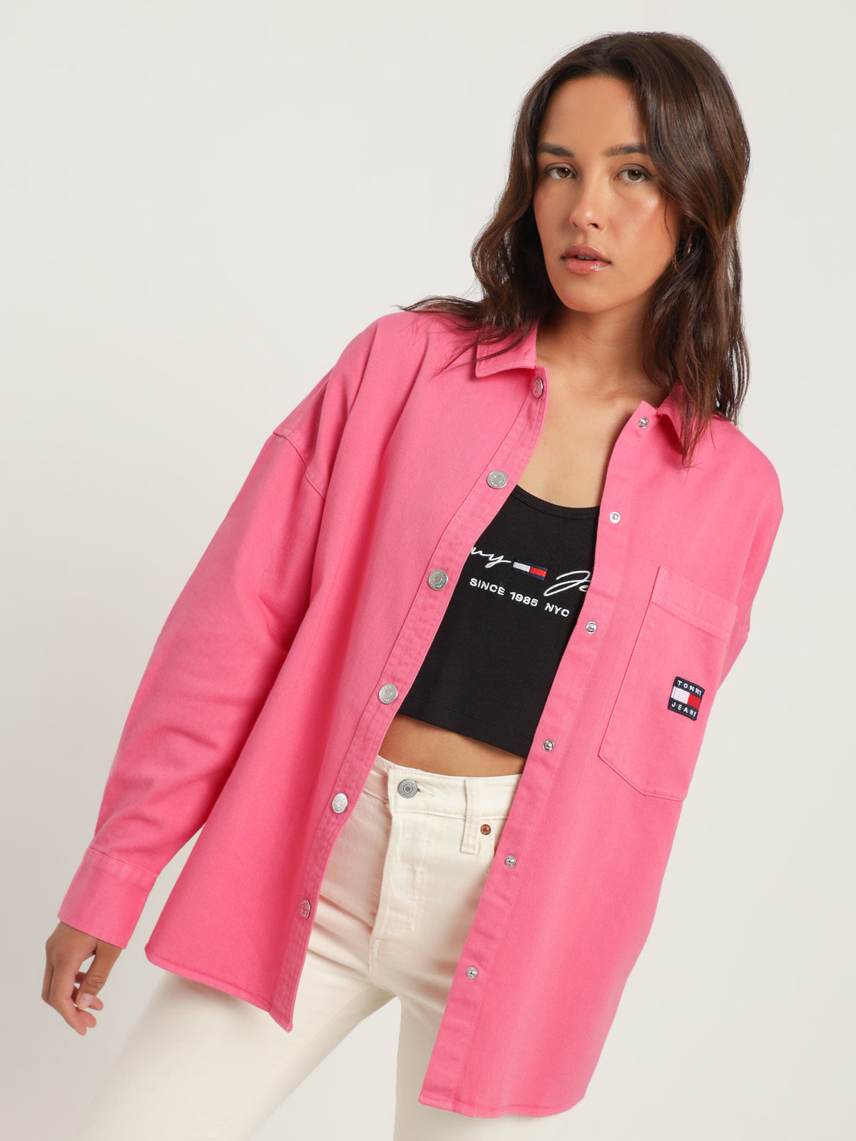 Tommy Hilfiger Badge Overshirt | Pink