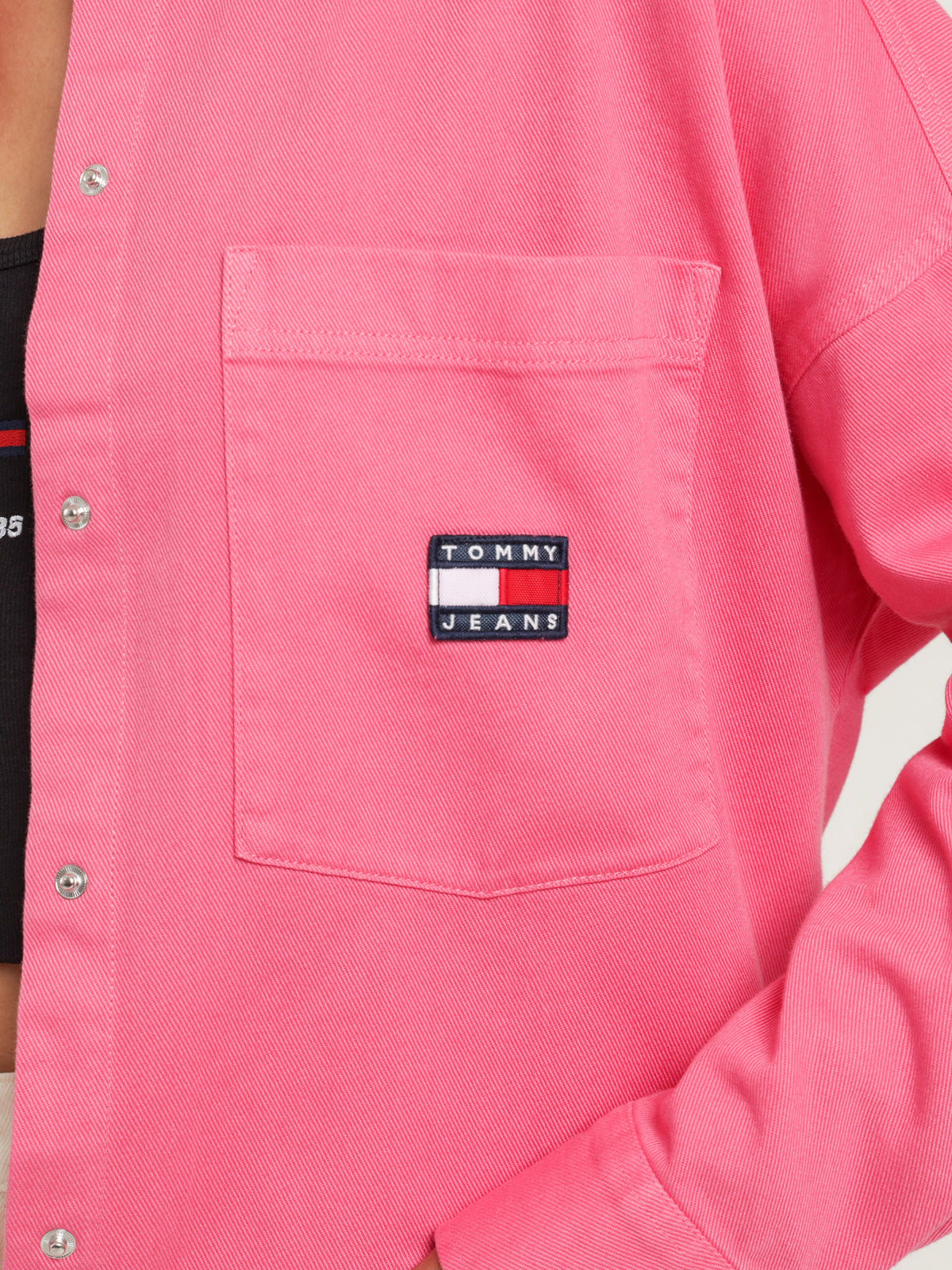 Tommy Hilfiger Badge Overshirt | Pink